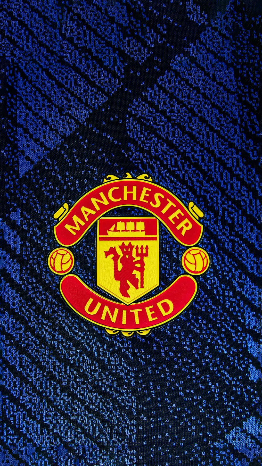 Manchester United Team Logo On Blue Background