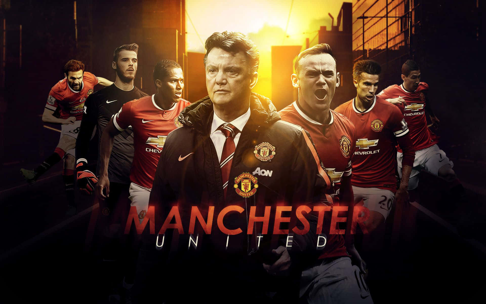 Manchester United Team United As One Background