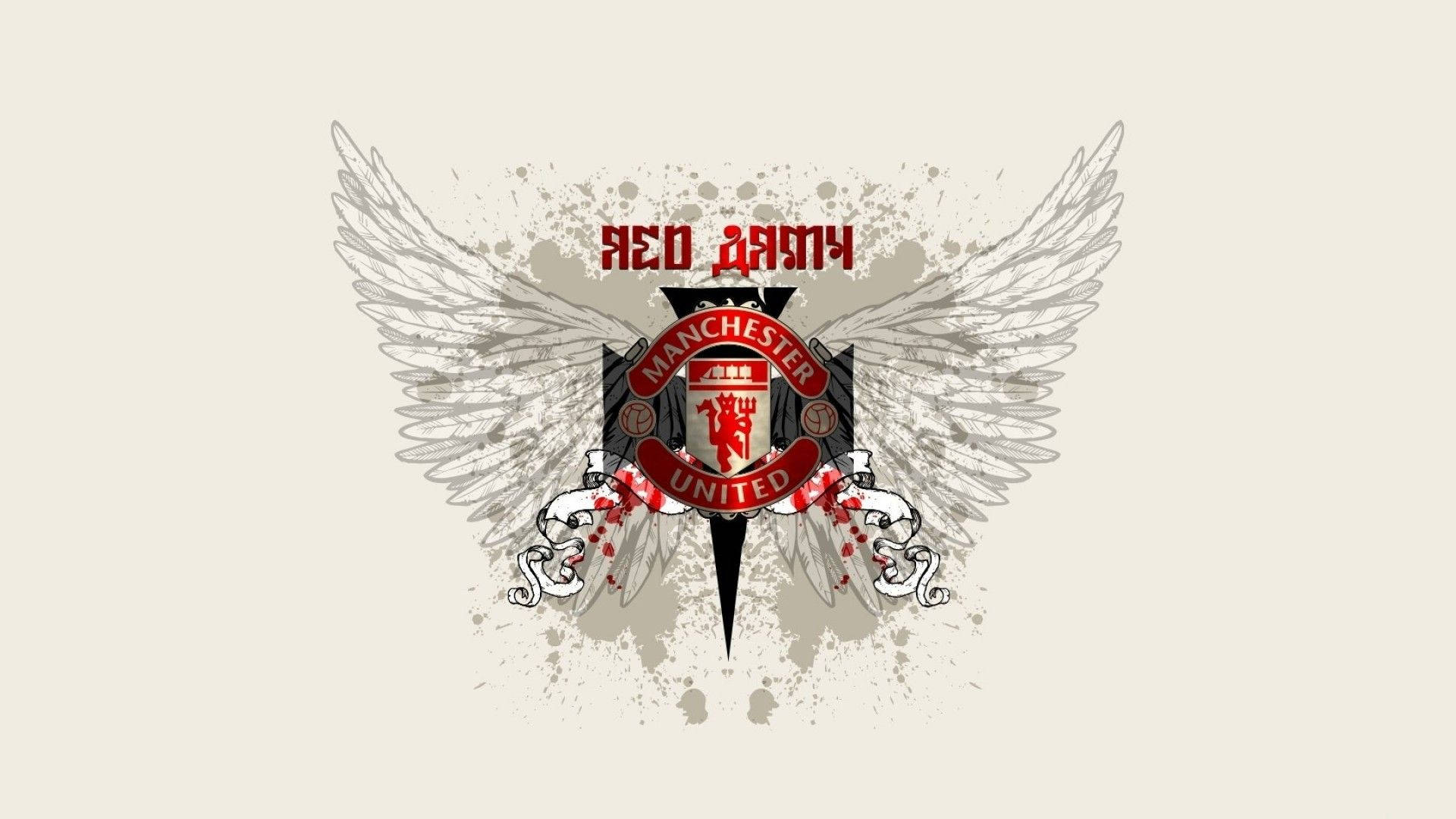 Manchester United With Wings Logo Background