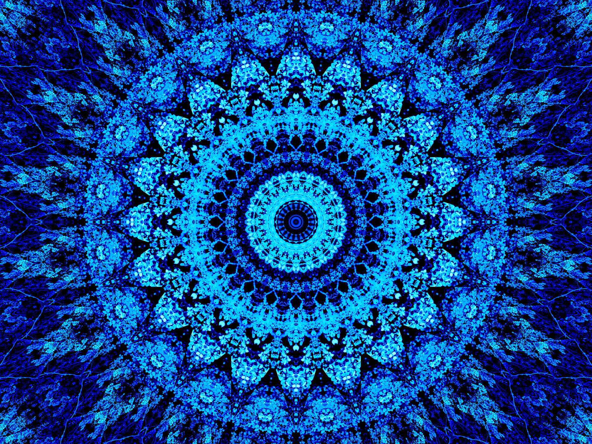 Mandala Blue Circle Pattern Background