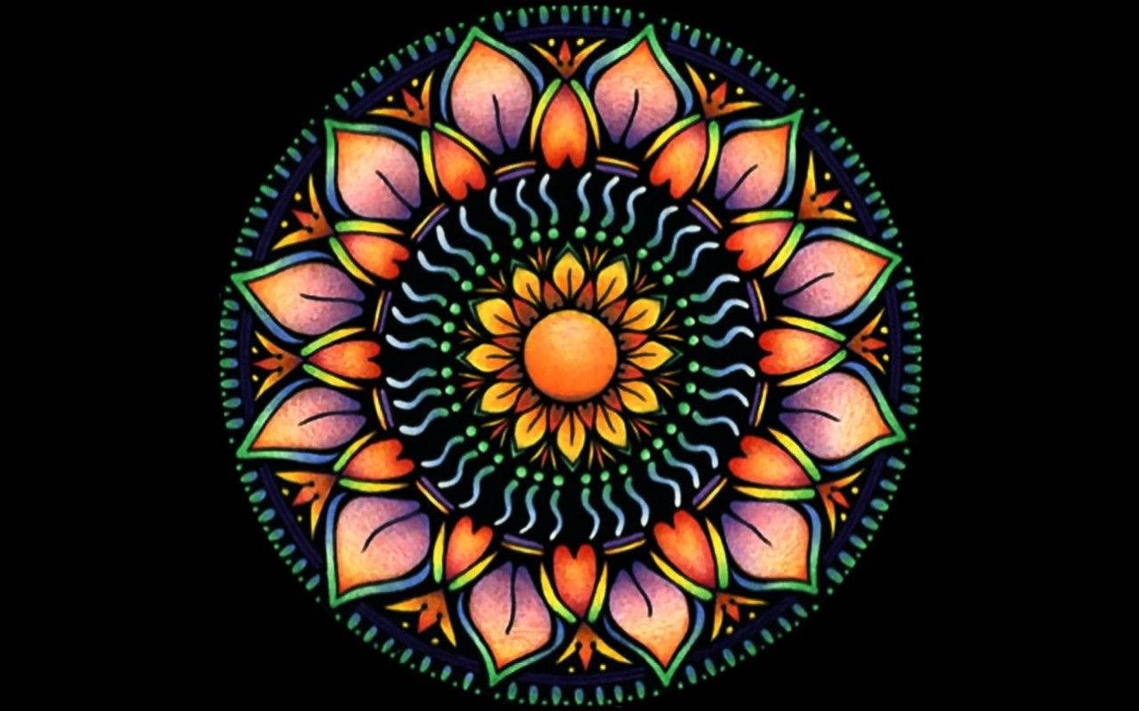 Mandala Orange Flower Background