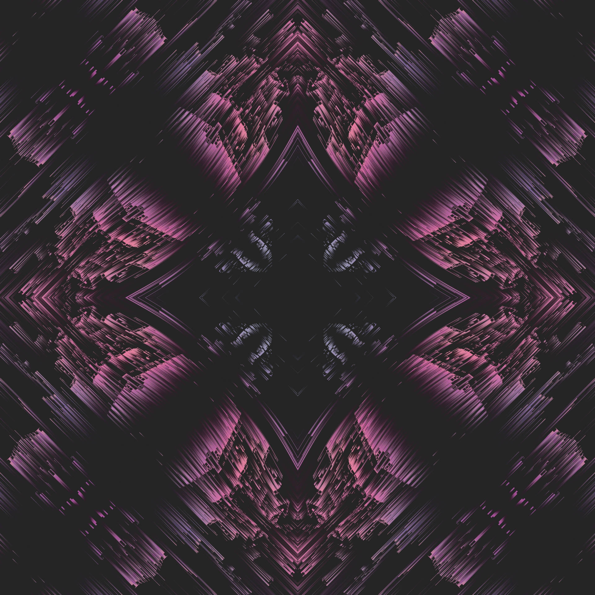 Mandala Purple Diamond In Glitch Background