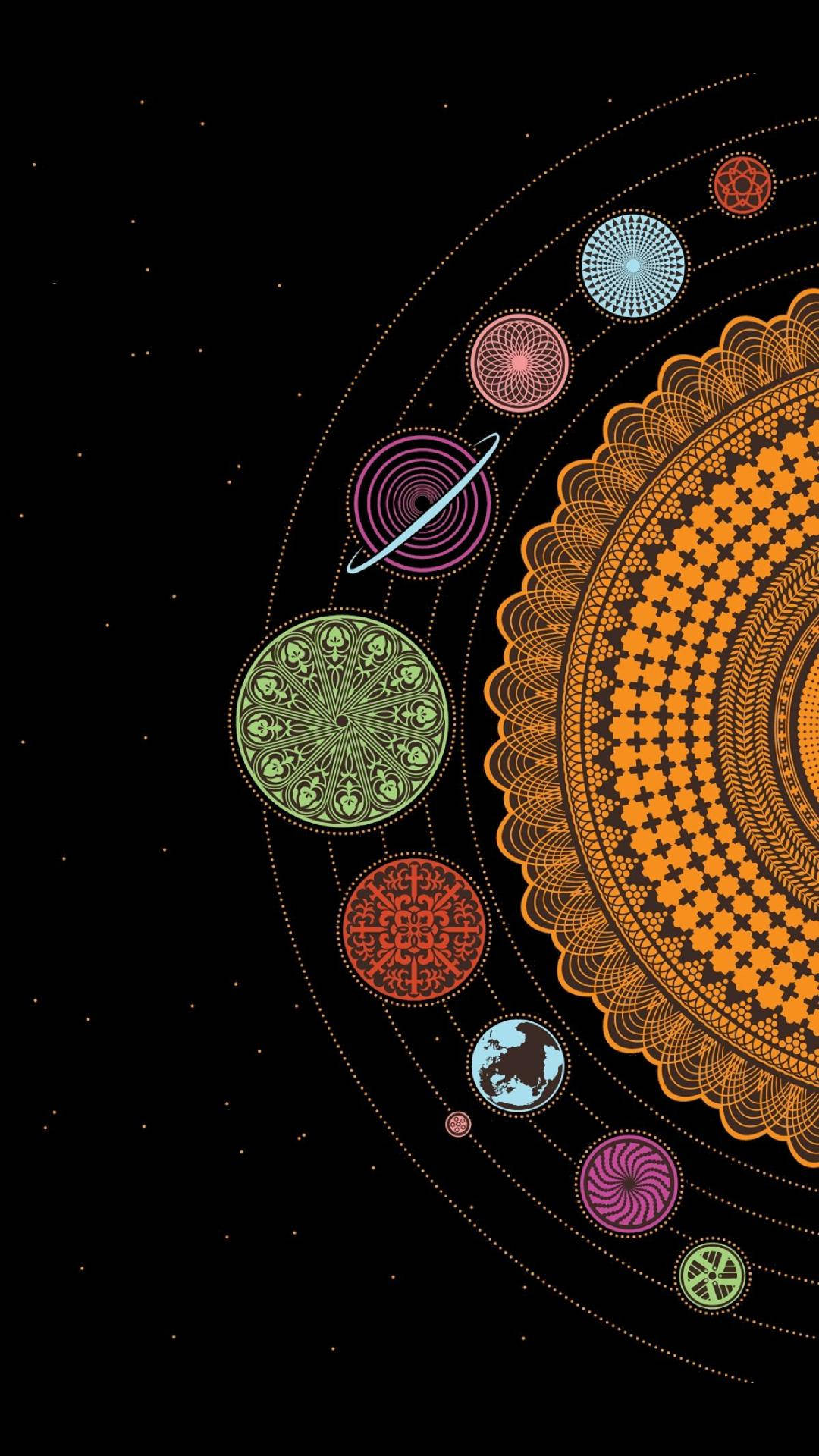 Mandala Solar System Art Background