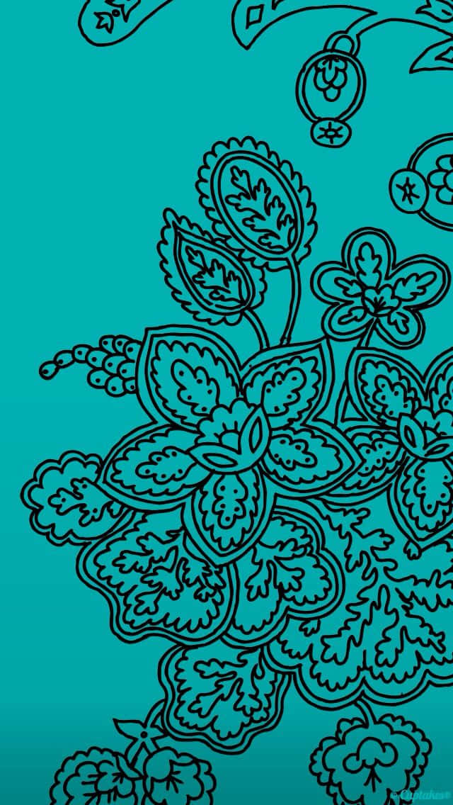 Mandala Teal Flower Background