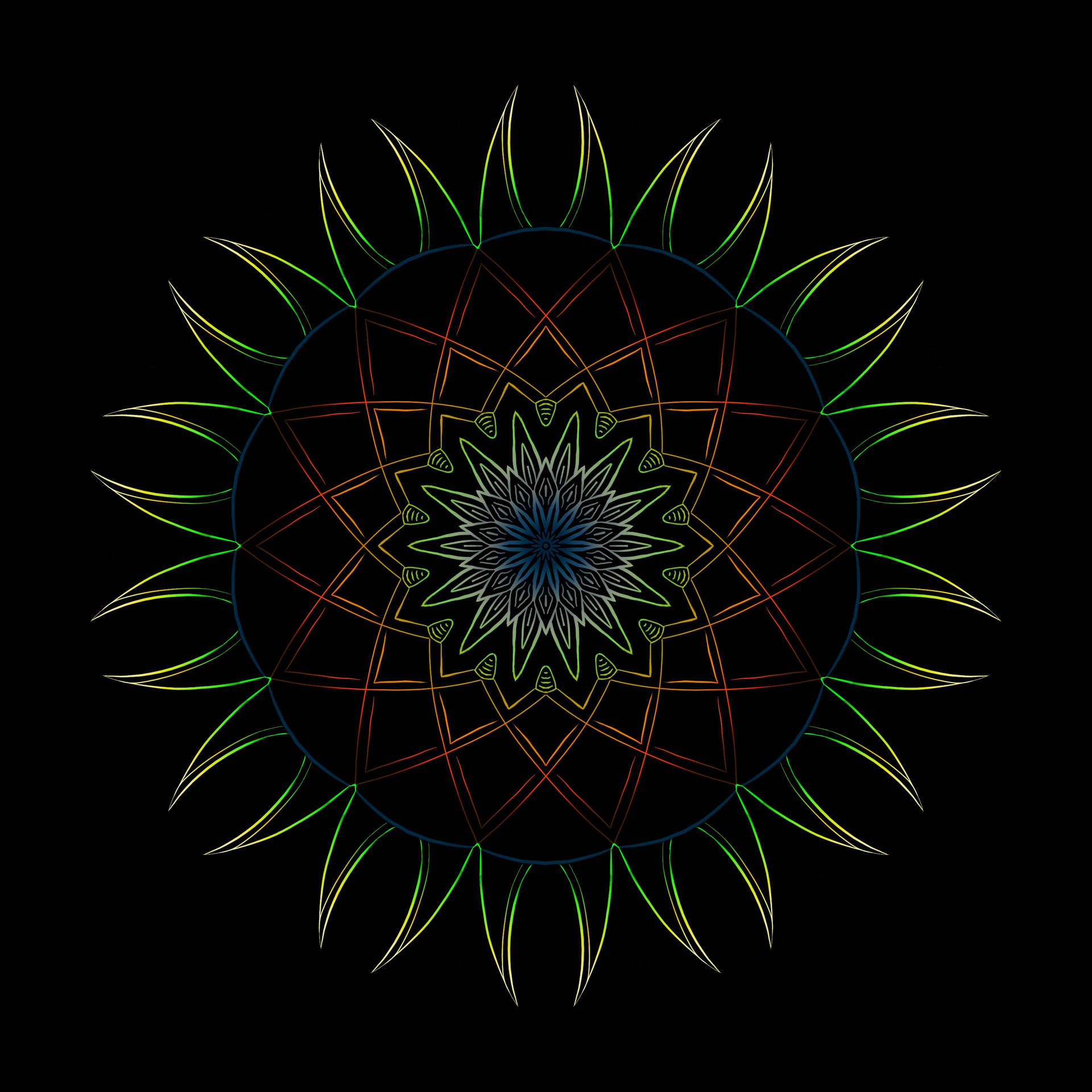 Mandala Trippy Flower Background