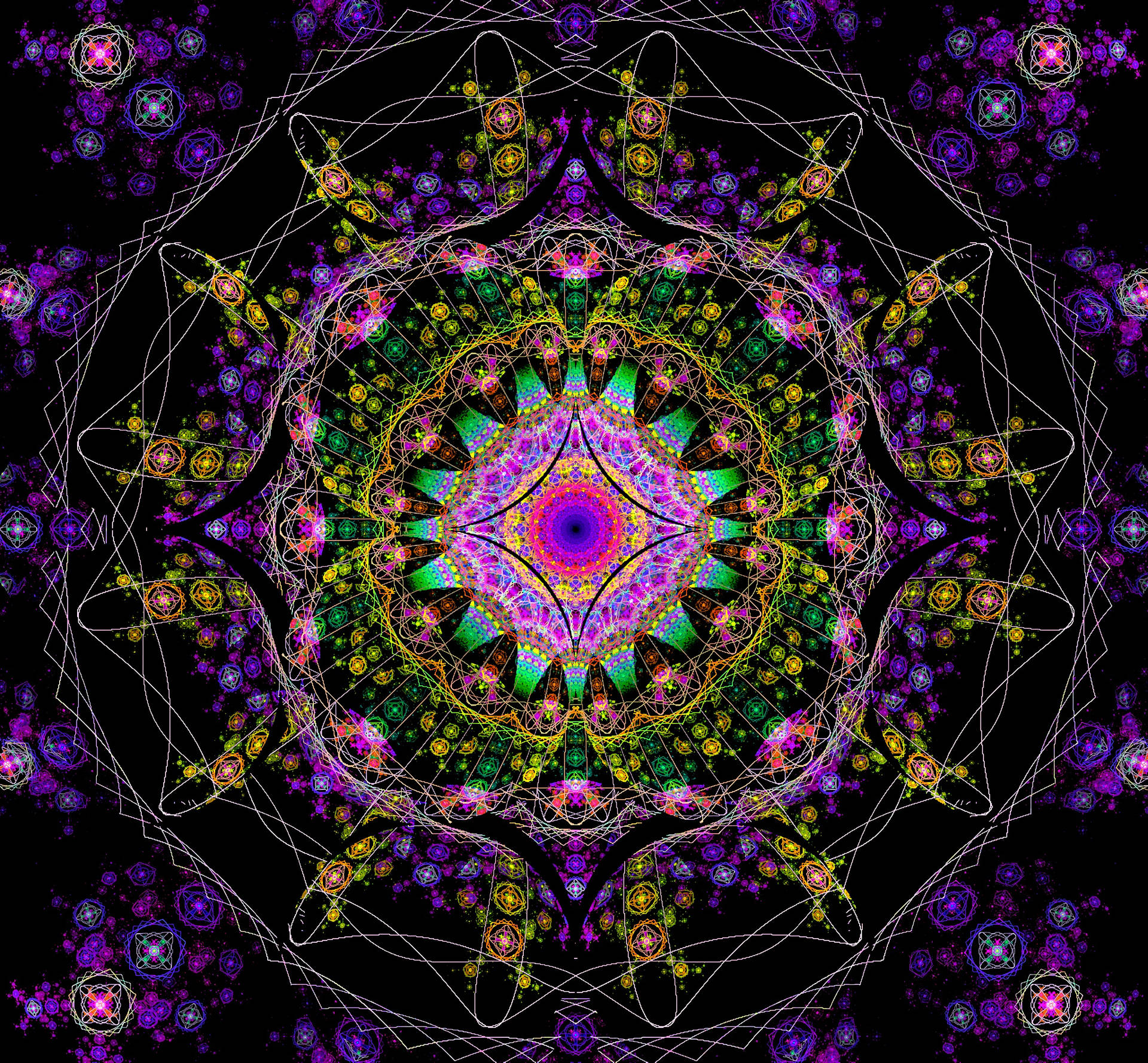 Mandala Trippy Fractal Background