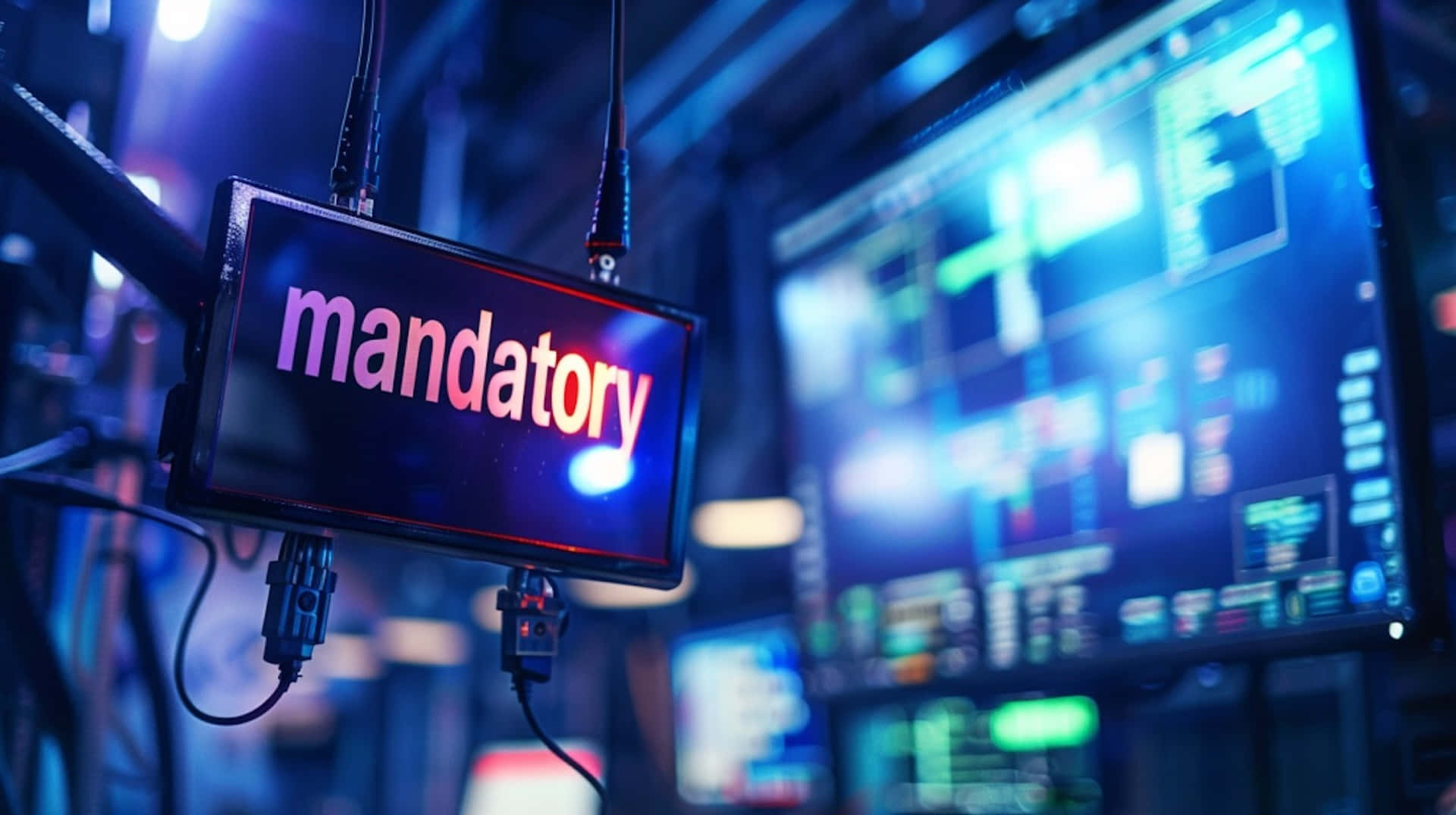 Mandatory Sign Illuminated Night