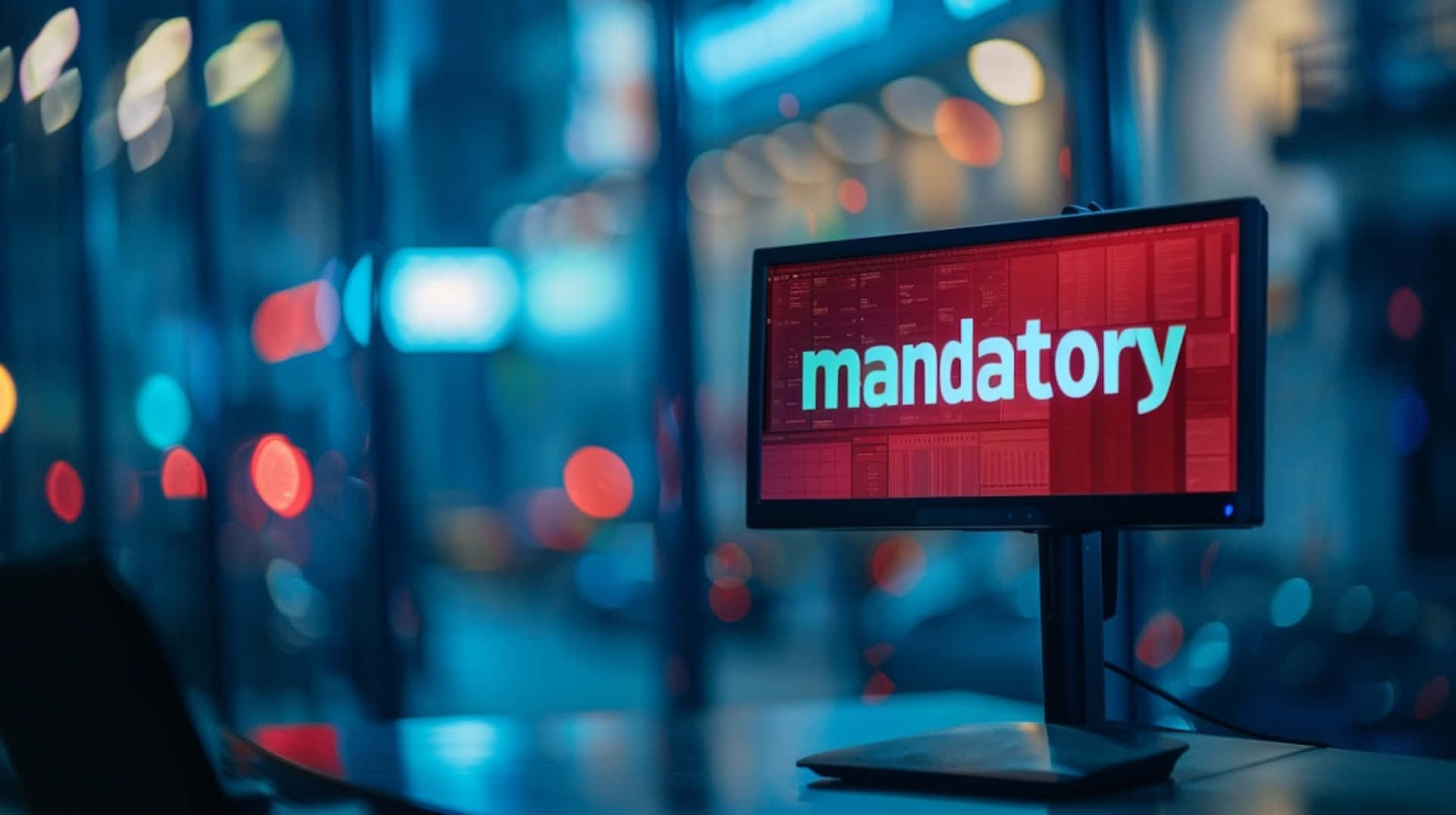 Mandatory Sign Nighttime Bokeh