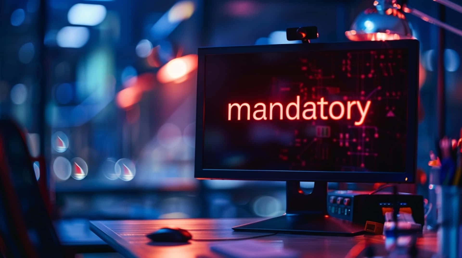 Mandatory Sign On Computer Screen Background