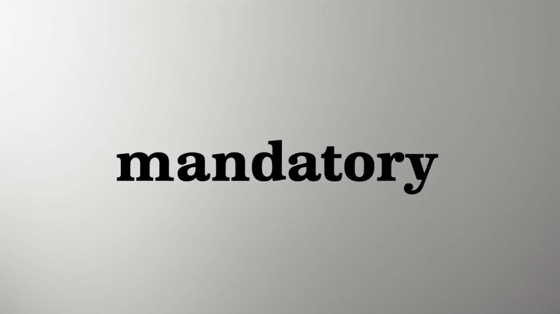 Mandatory Text Simple Background Background