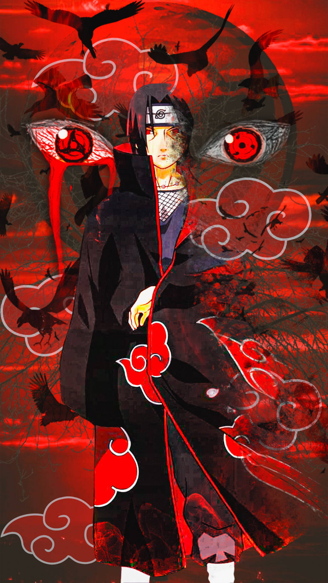 Mangekyo Sharingan And Akatsuki Uchiha Itachi Pfp Background