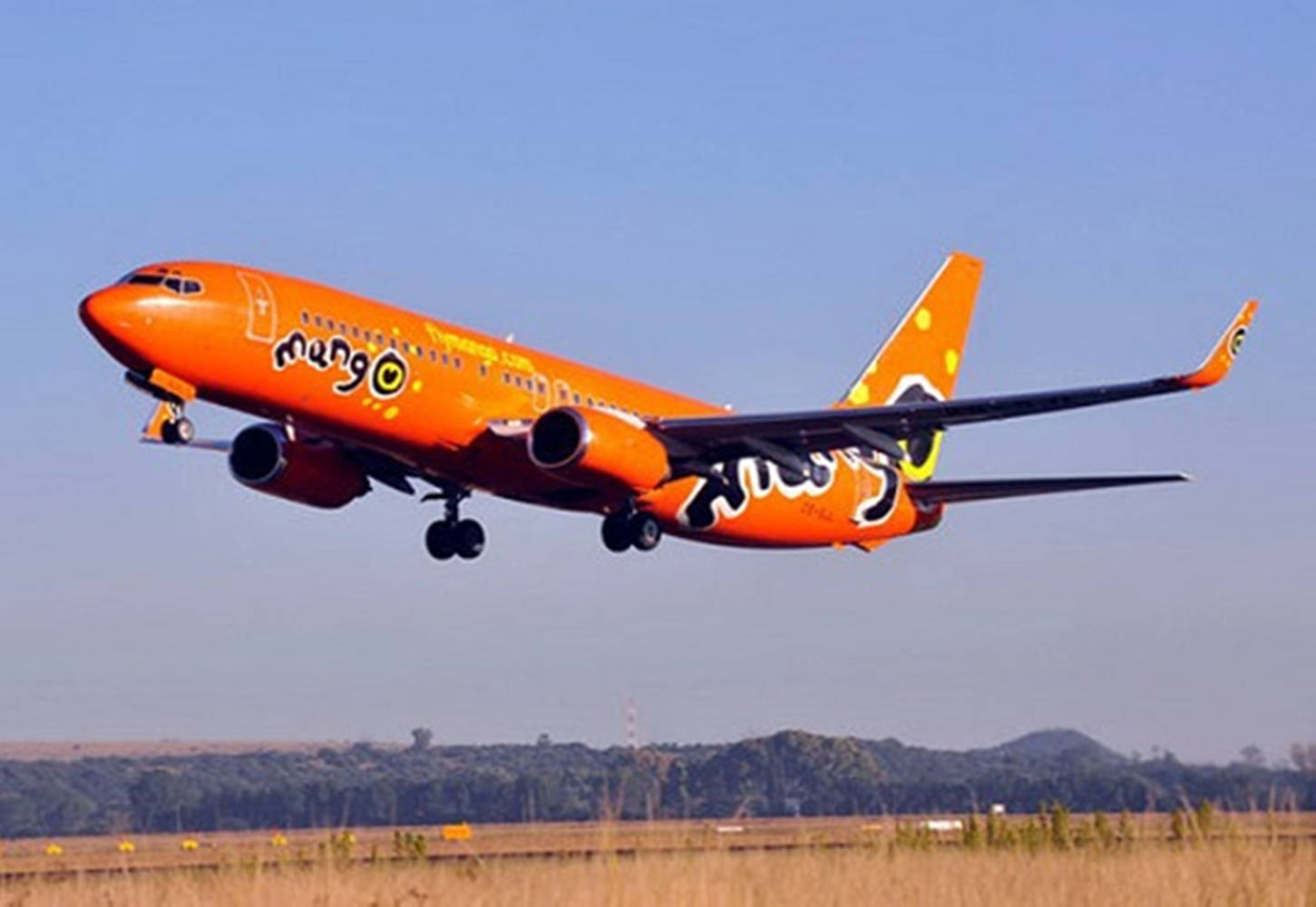 Mango Airlines Airplane In Flight