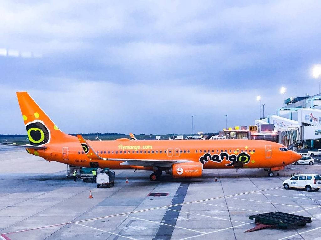 Mango Airlines On Airport Background