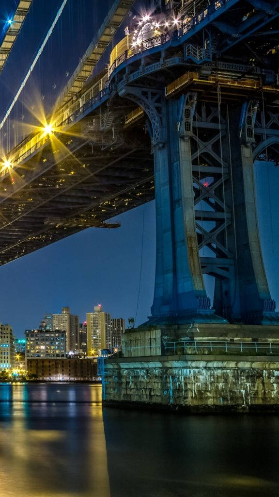 Manhattan Bridge In New York Iphone Background