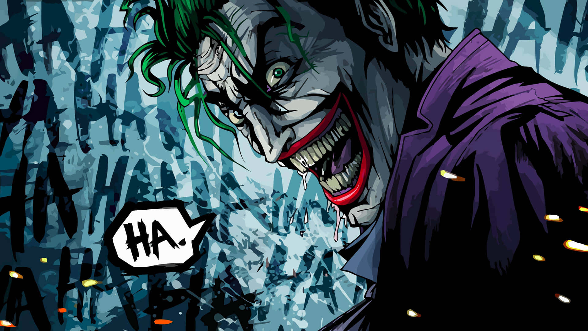 Maniacal Joker Laugh In An Intense Atmosphere Background