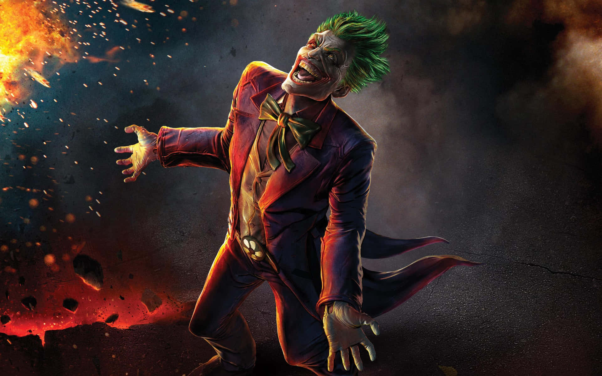 Maniacal Joker Laughing In The Dark Background
