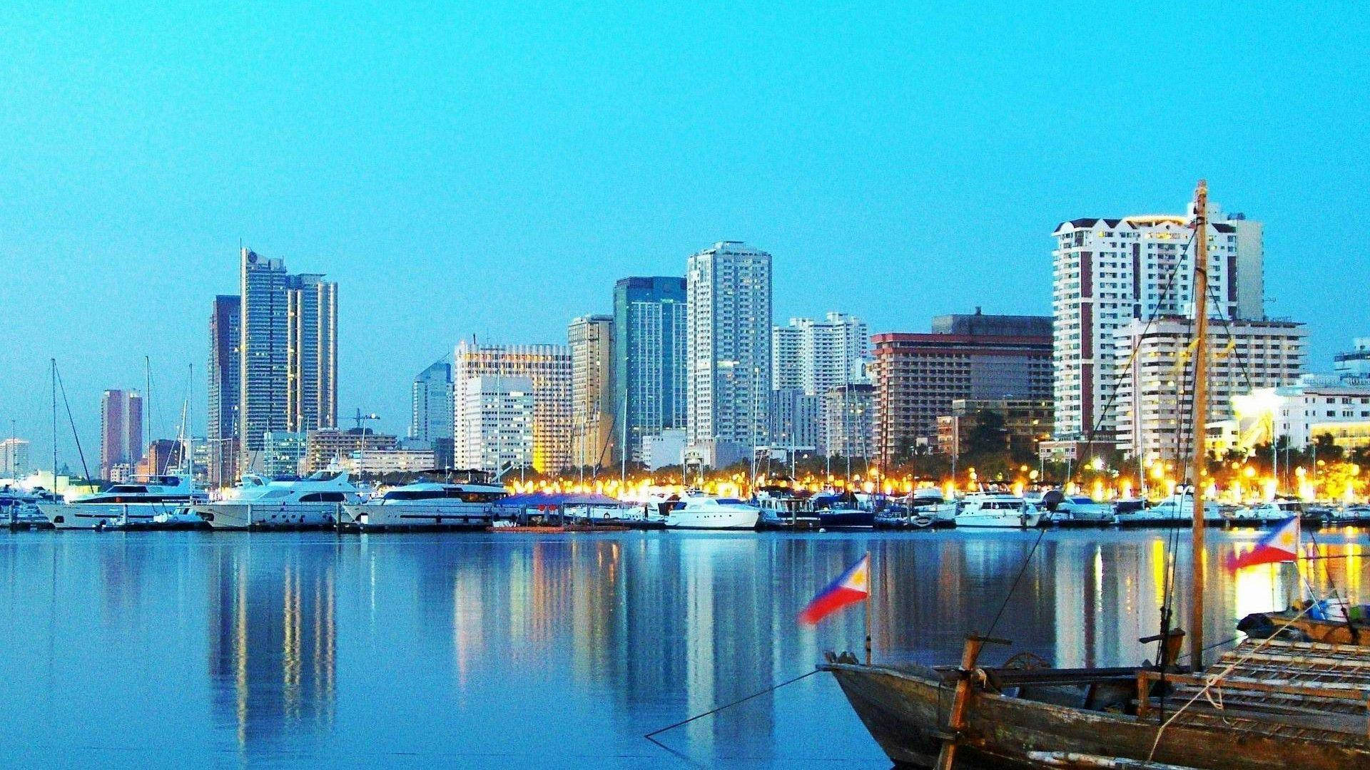 Manila Bay City View Background