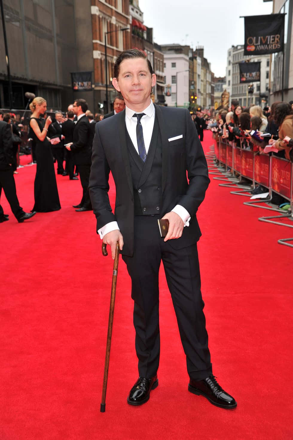 Manin Black Suiton Red Carpet Background