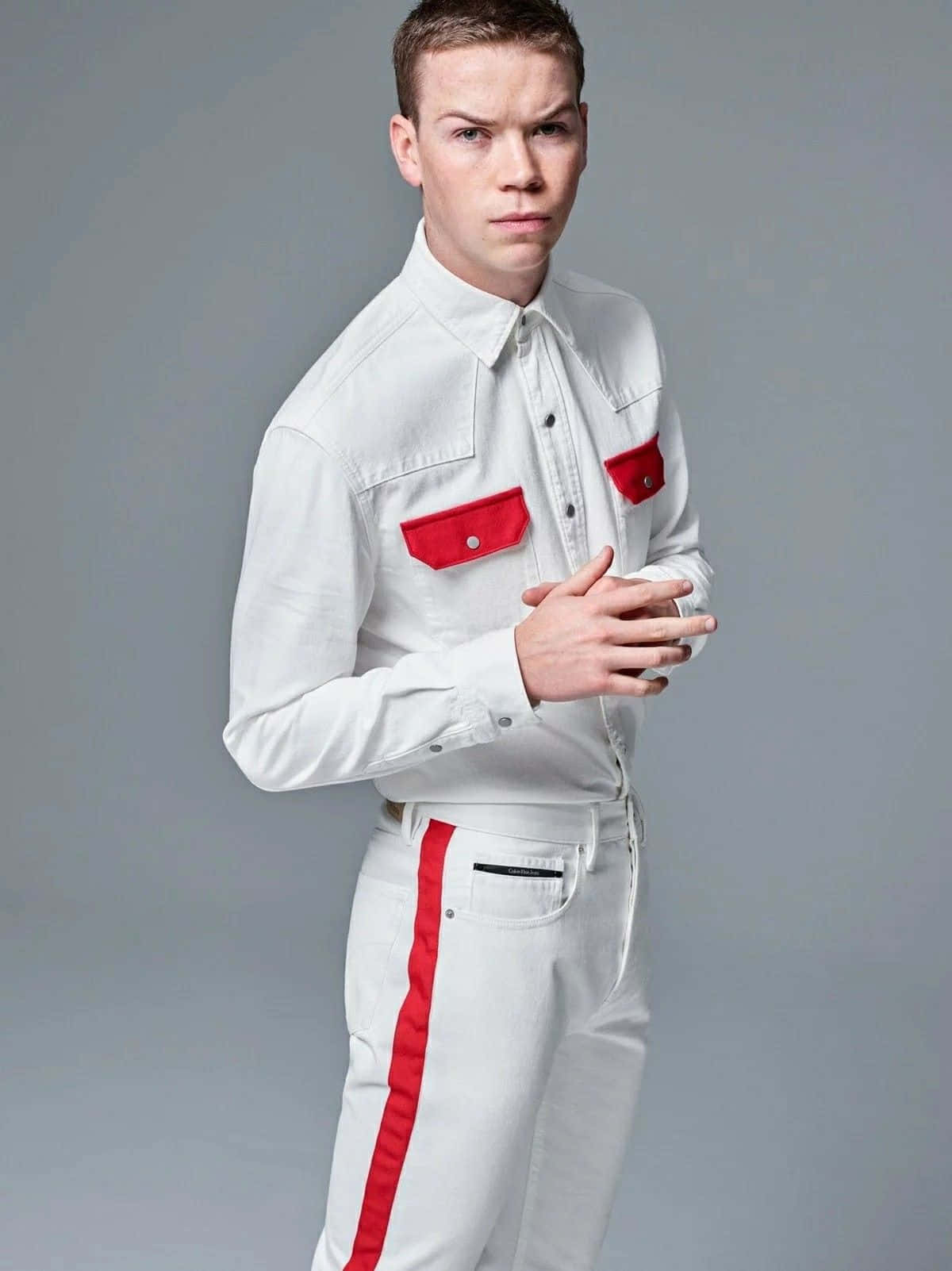 Manin Whiteand Red Outfit