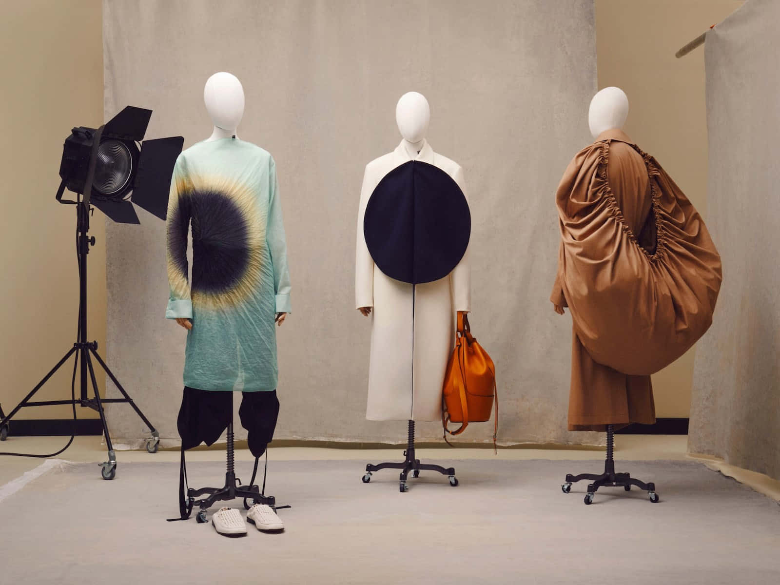 Mannequins Wearing Loewe's Clothes Background