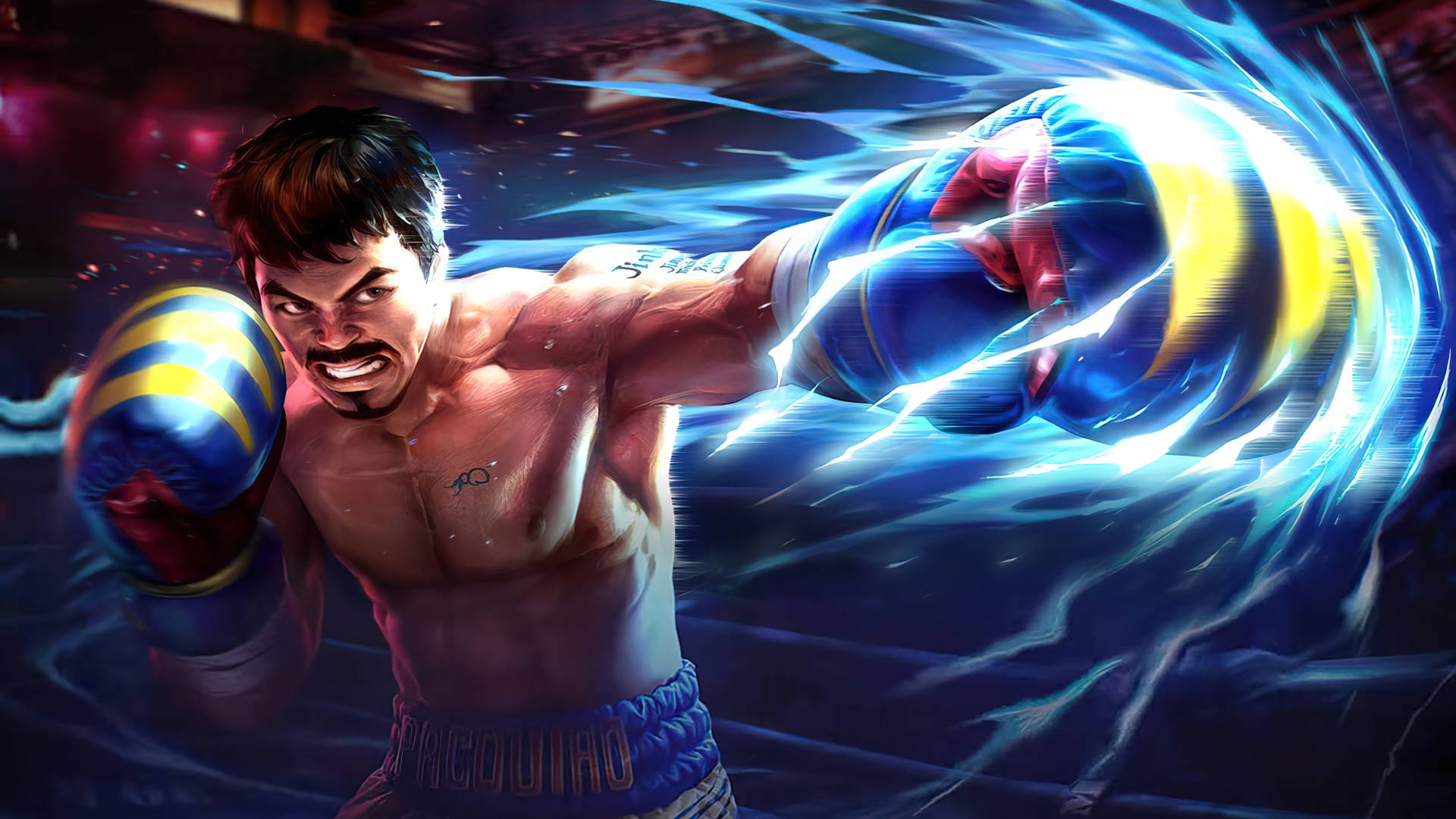 Manny Pacquiao Digital Cartoon Background