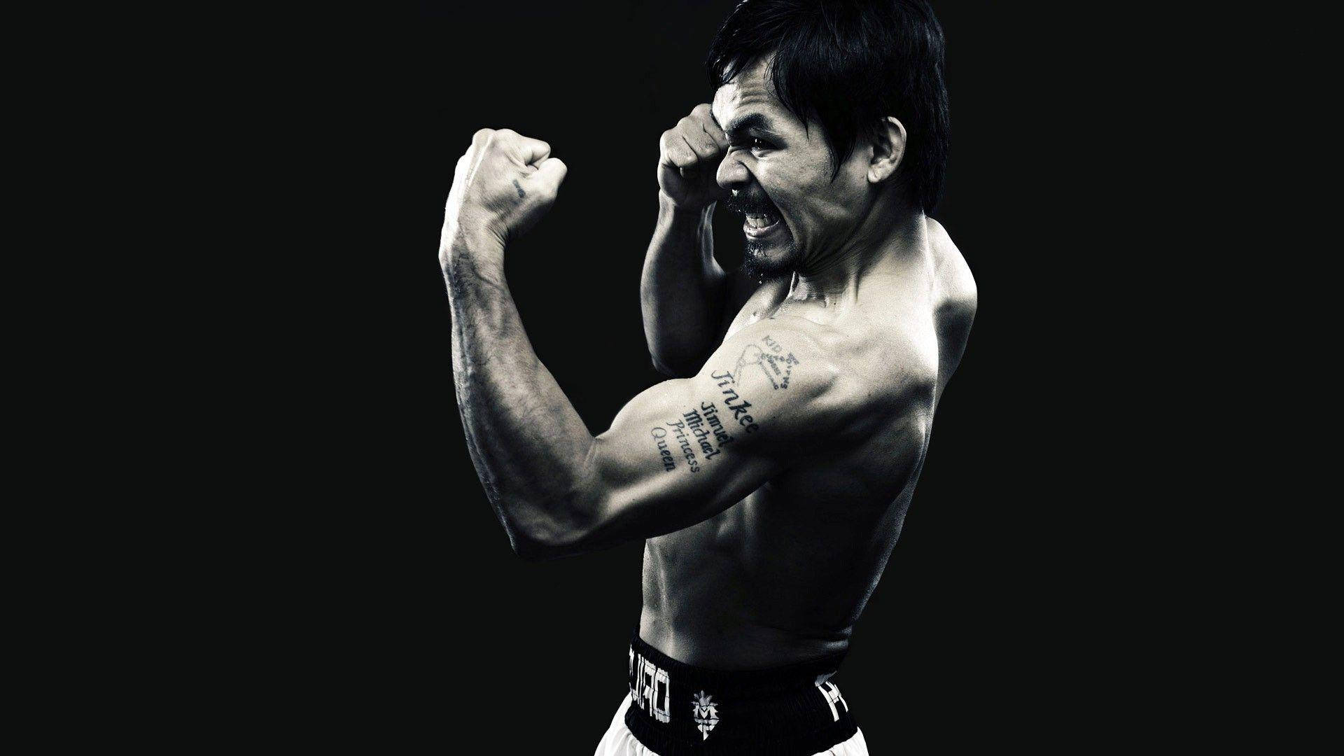 Manny Pacquiao Muscle Punch Background