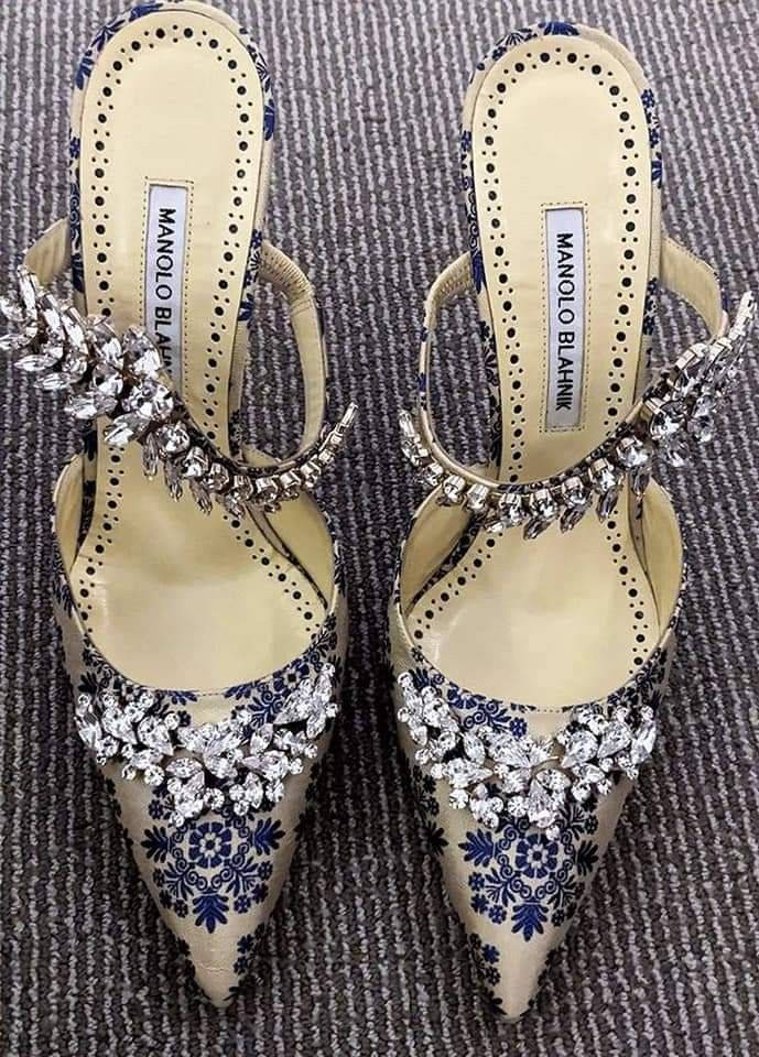 Manolo Blahnik Jewel Pumps Background