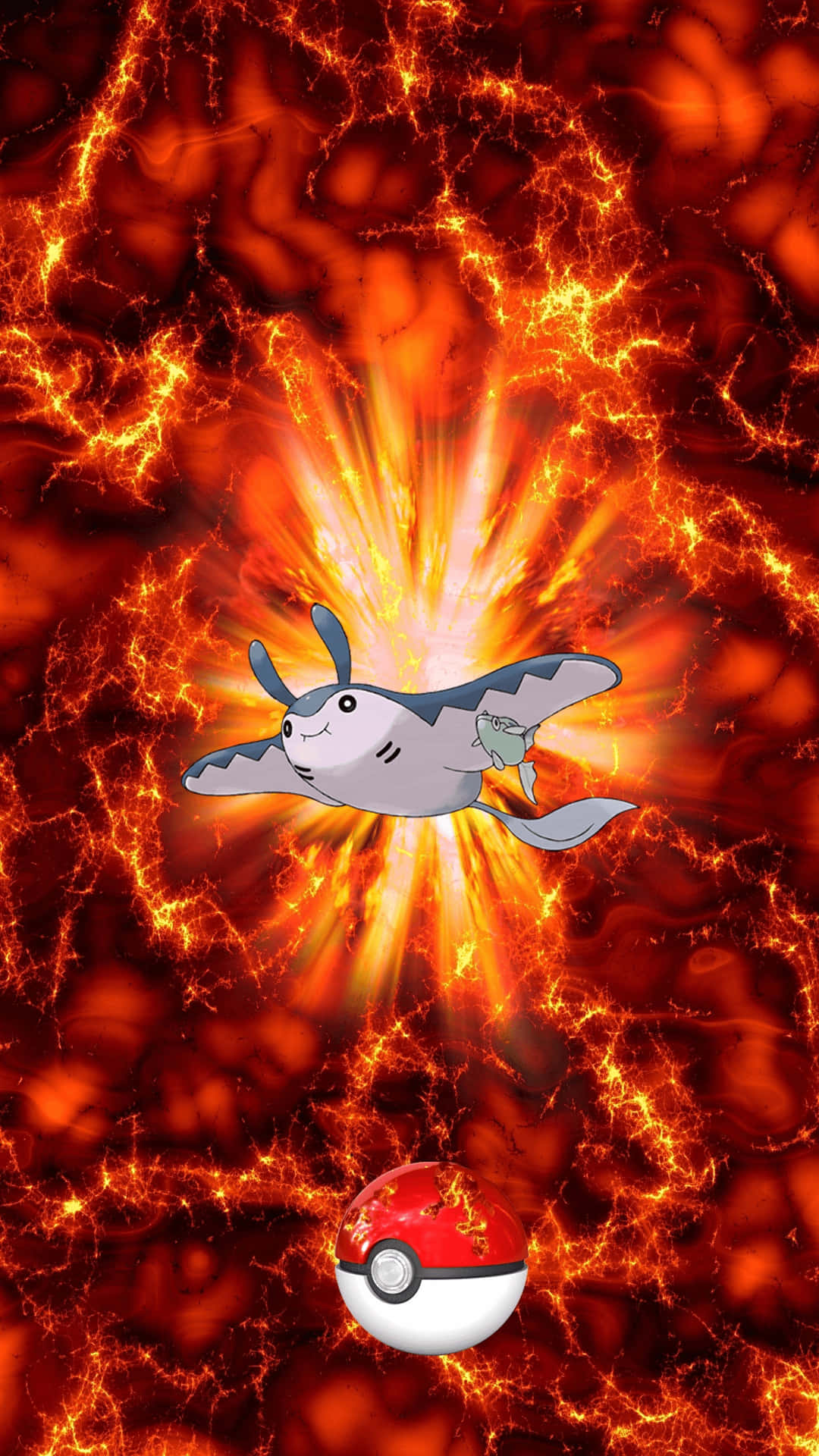 Mantine On Flaring Fire Background