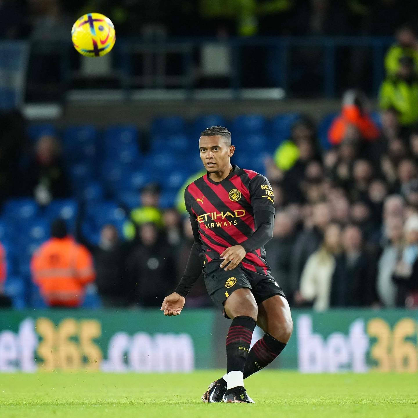 Manuel Akanji And Ball In The Air Background