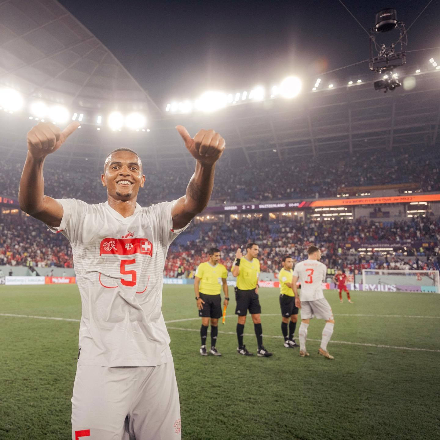 Manuel Akanji Giving Thumbs Up