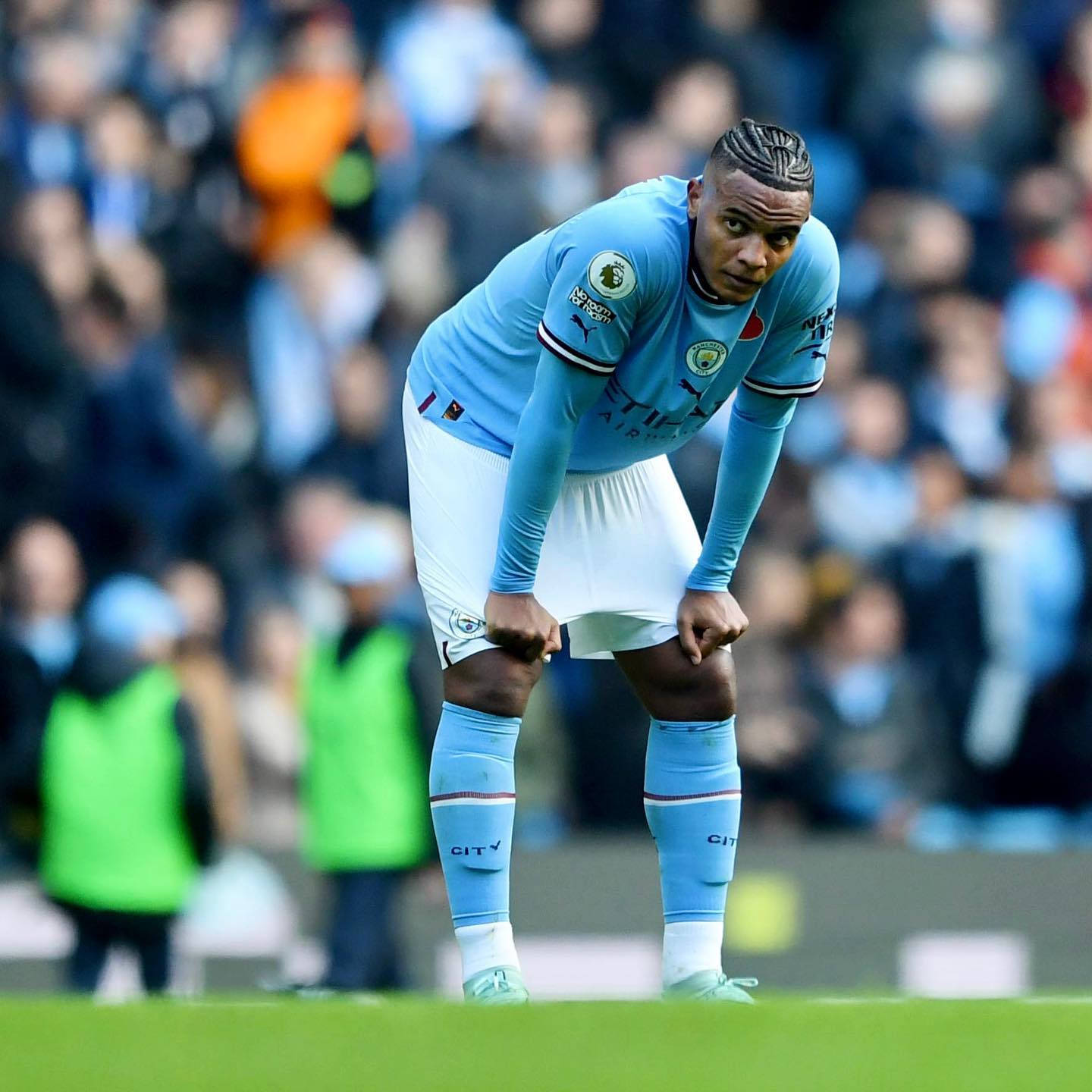 Manuel Akanji Hunched Over Background