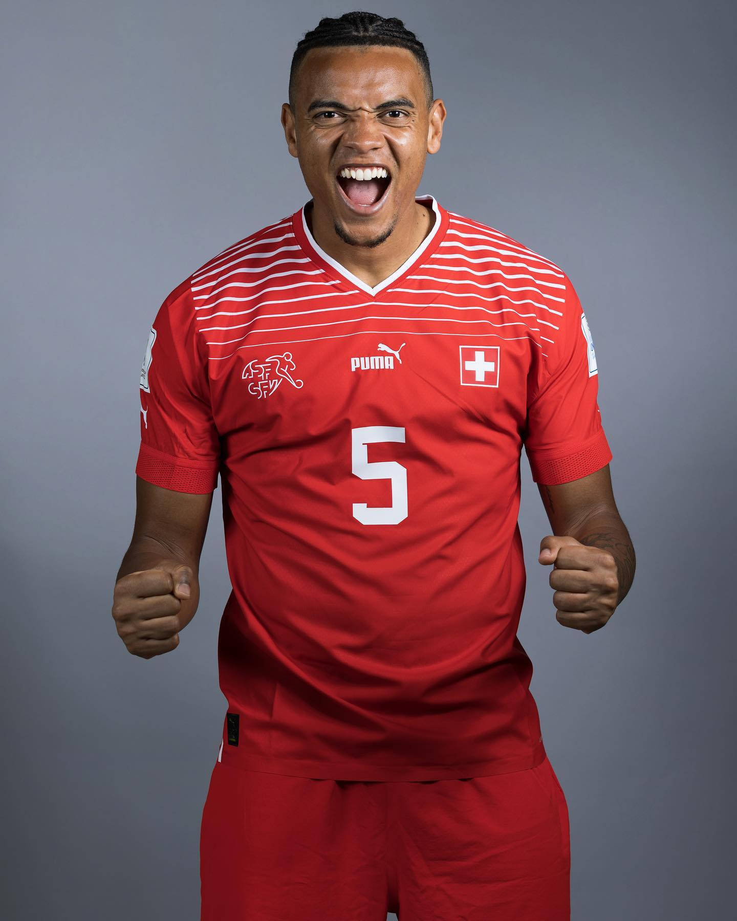 Manuel Akanji Shouting