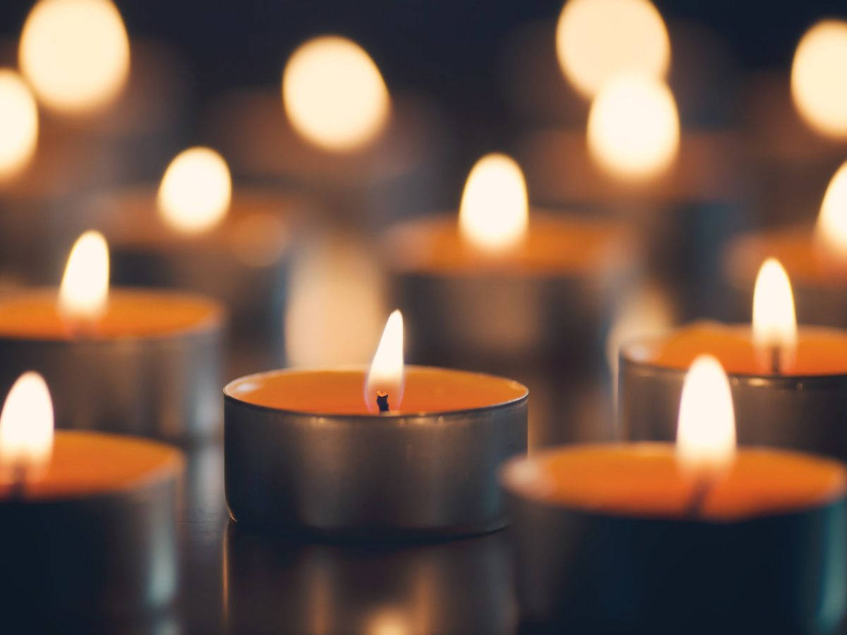 Many Lit Candles Condolence Background