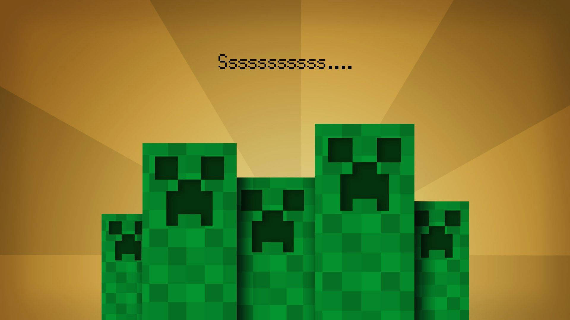 Many Minecraft Creepers Background