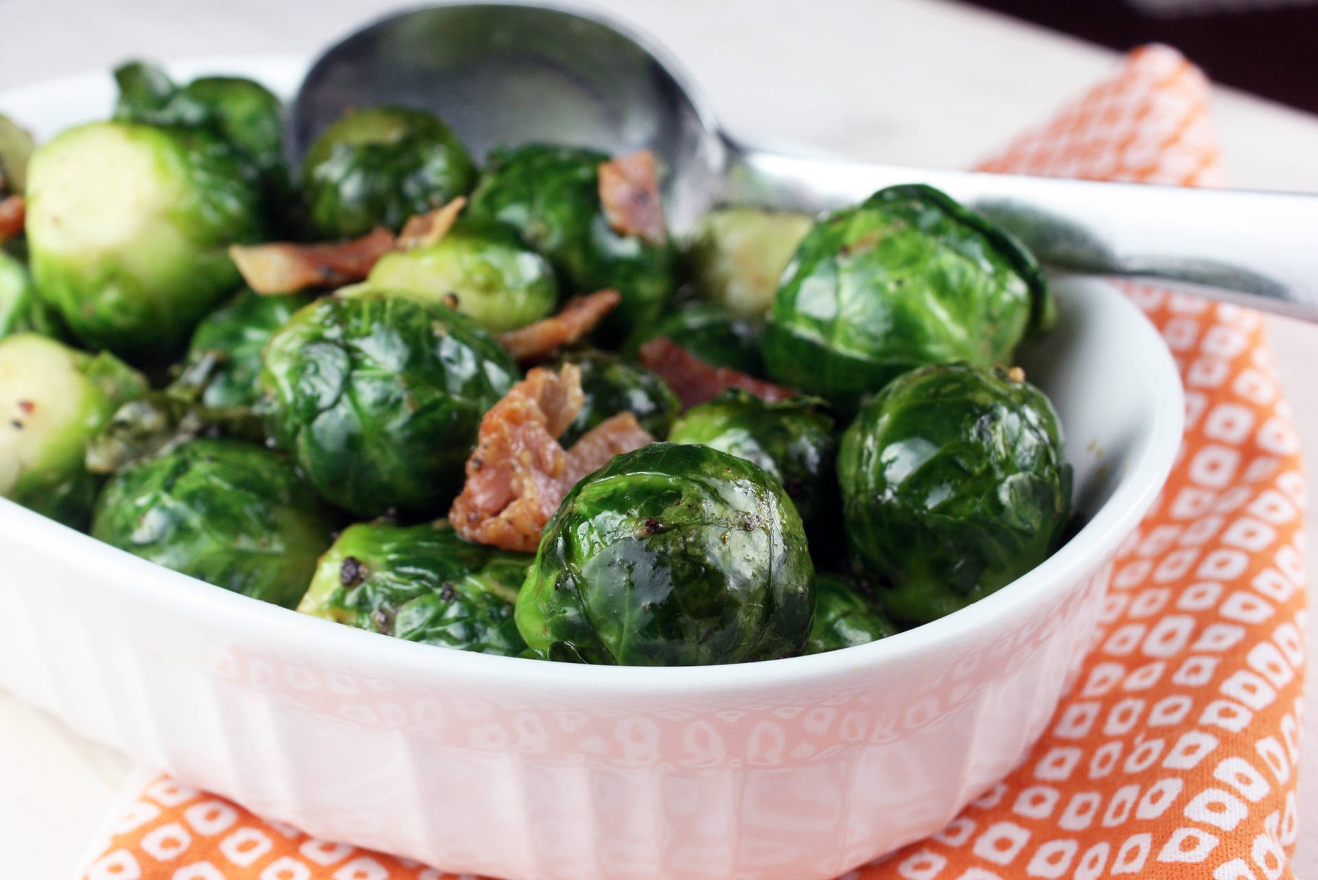 Maple Glazed Brussels Sprouts Dish Background