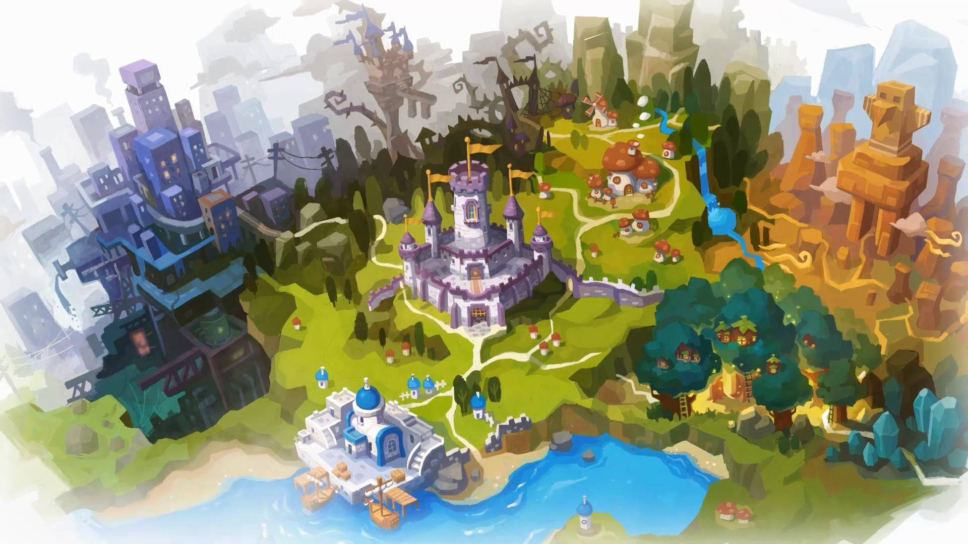 Maplestory 2 Aerial Game View