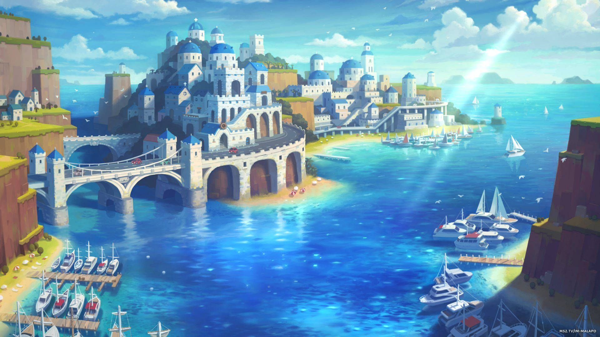 Maplestory 2 Main Title Screen Art Background