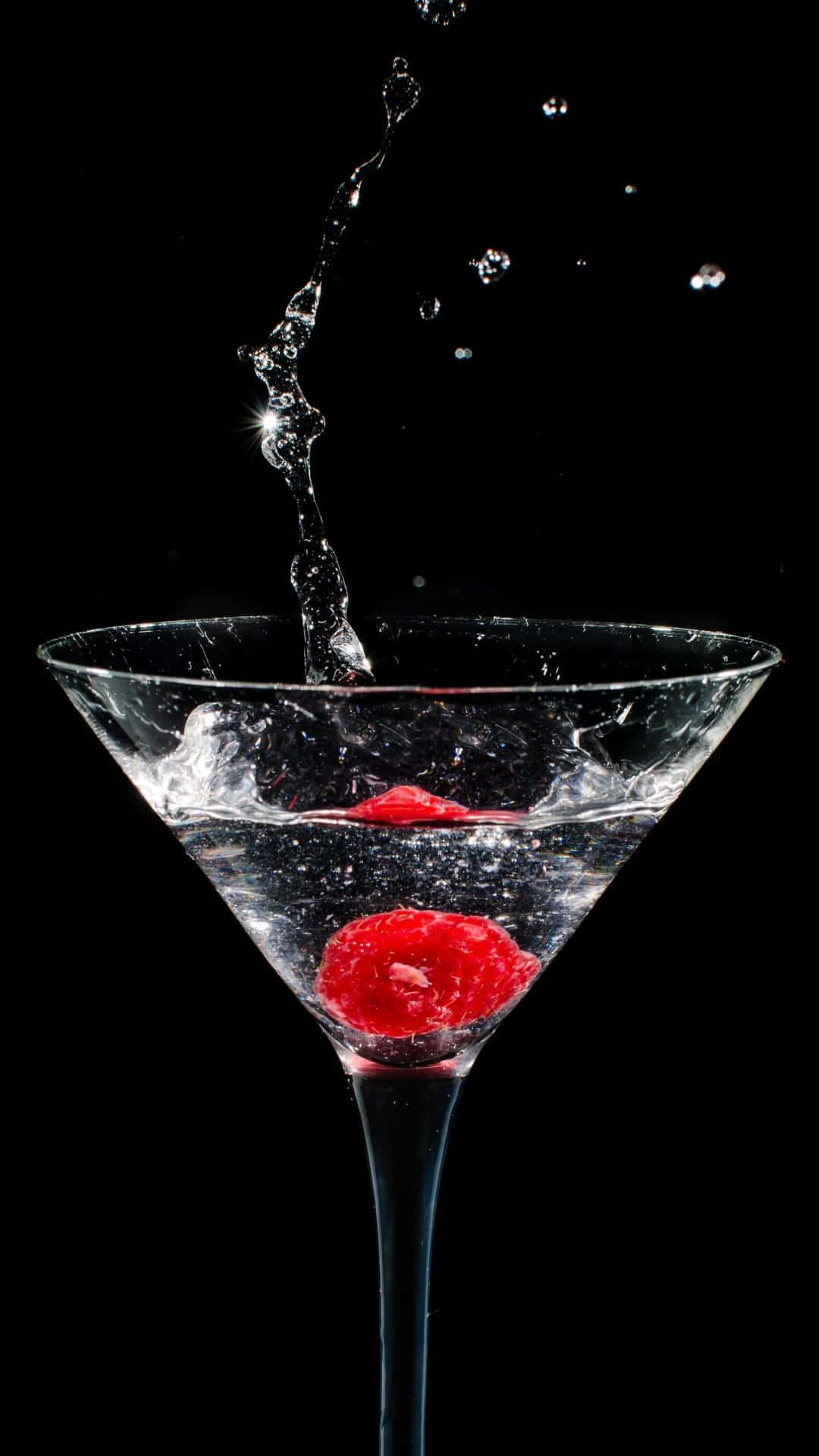 Maraschino Cherry In Martini Cocktail