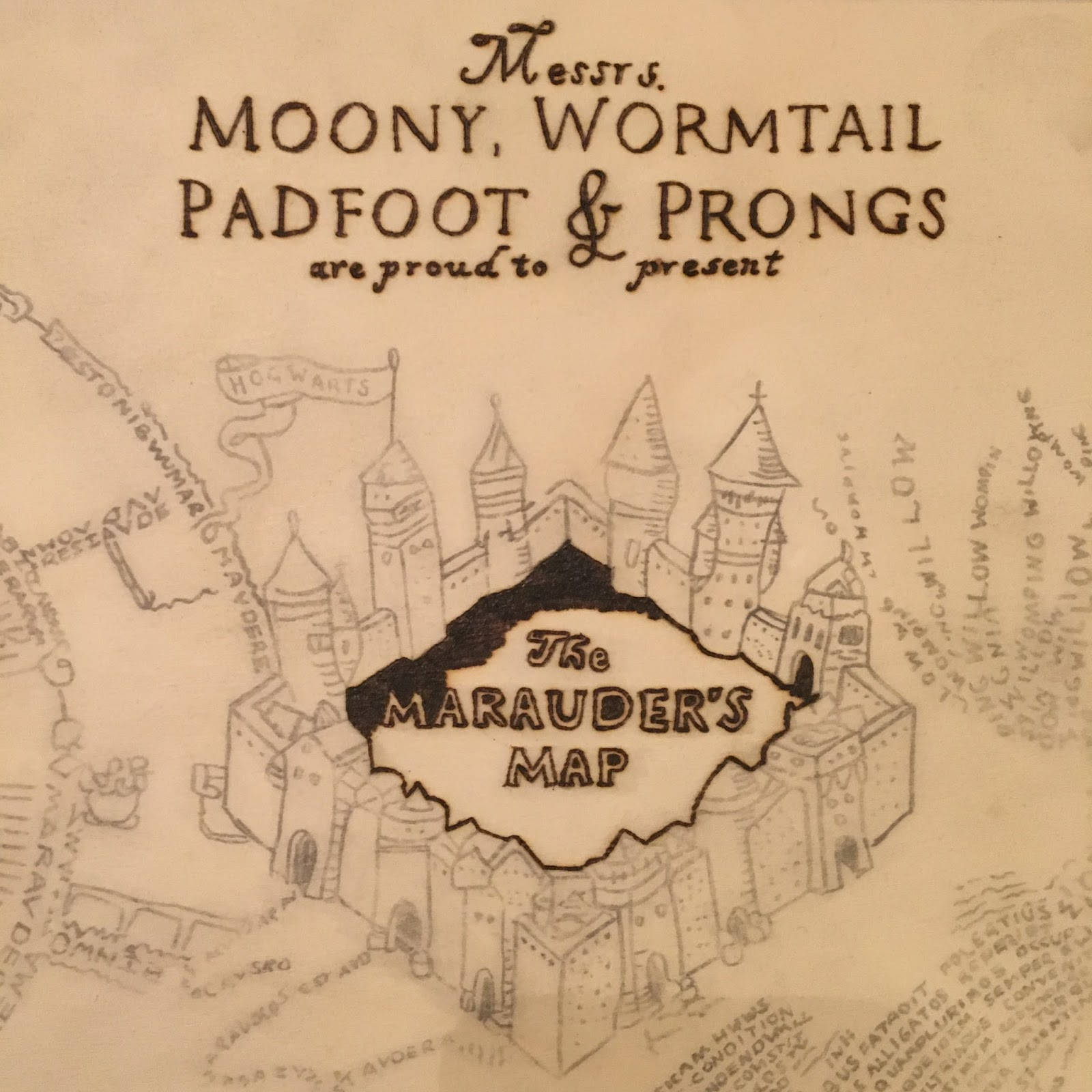 Marauders Map Drawing Background