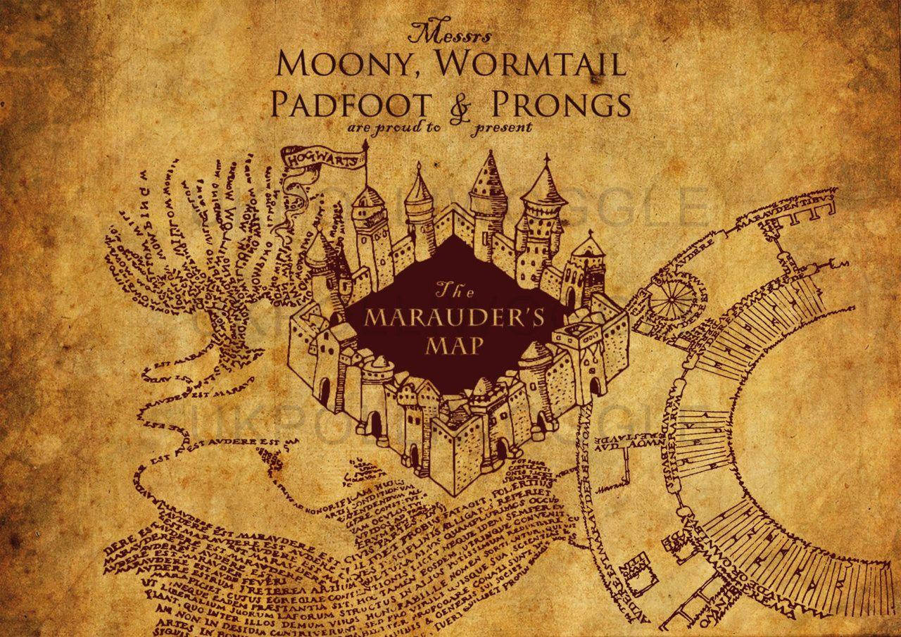 Marauders Map From Harry Potter Background