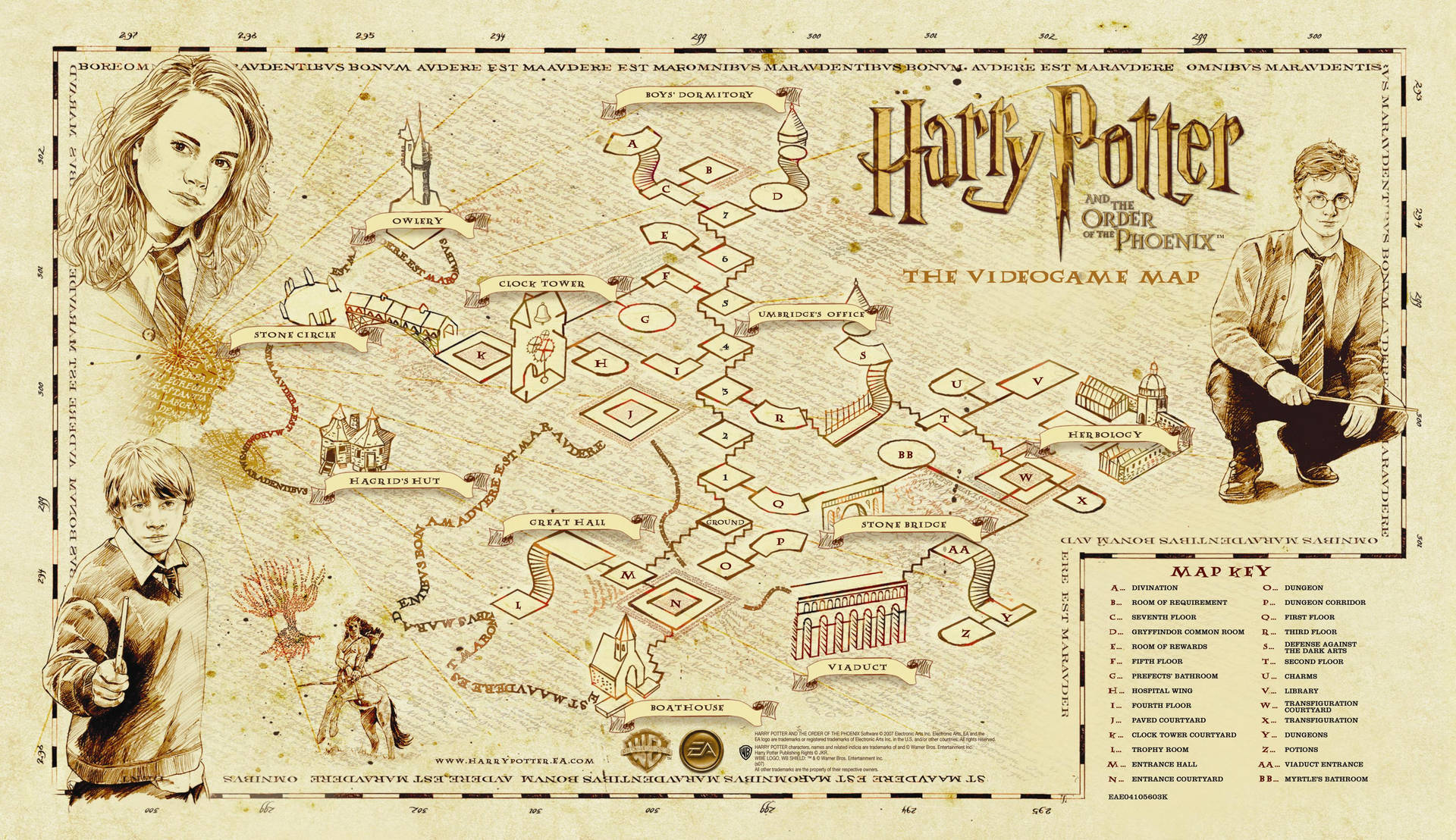 Marauders Map From Video Game Background
