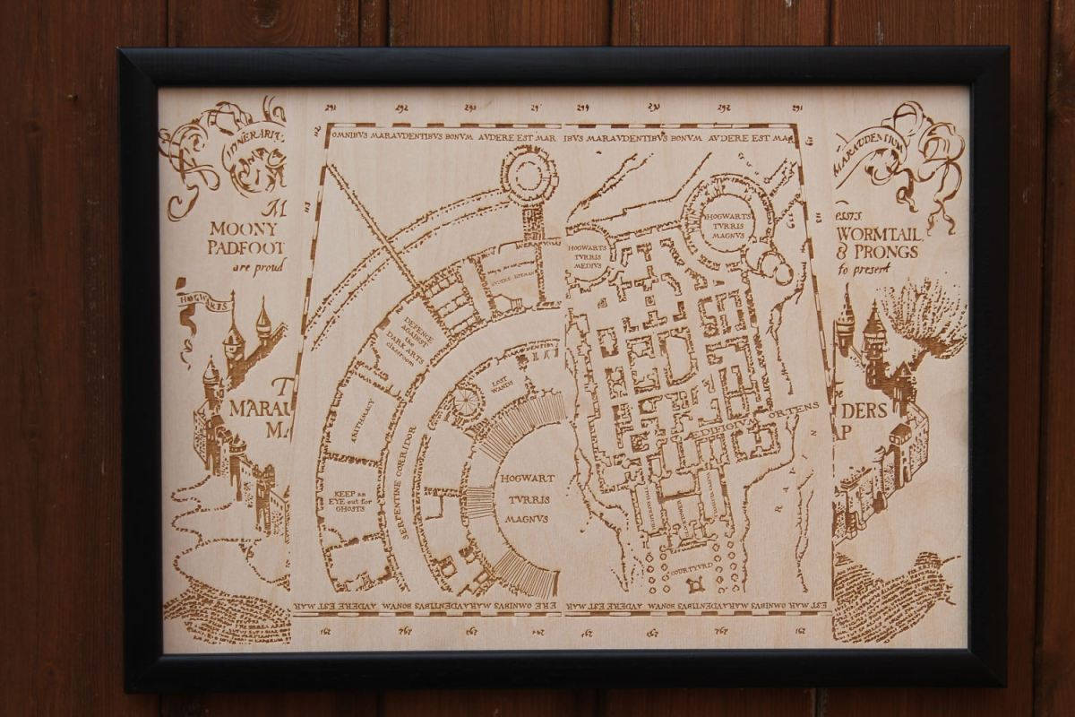 Marauders Map In Frame Background