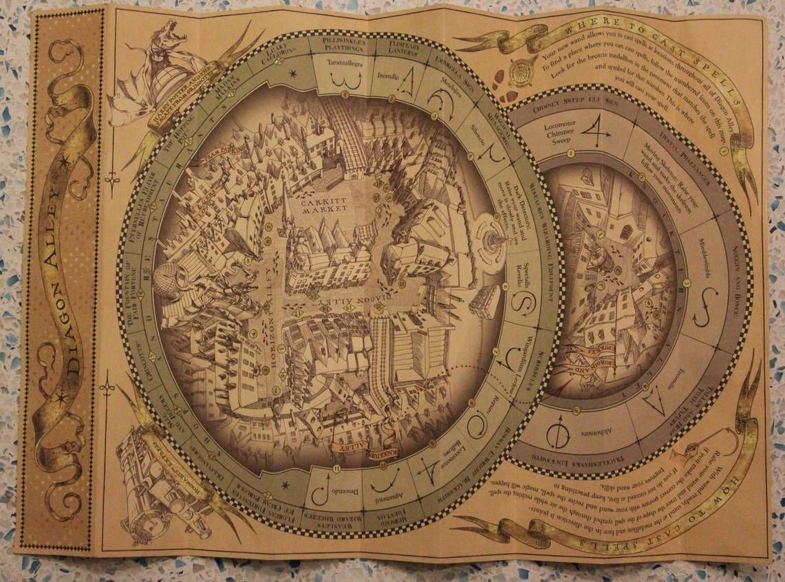 Marauders Map With Circular Design Background