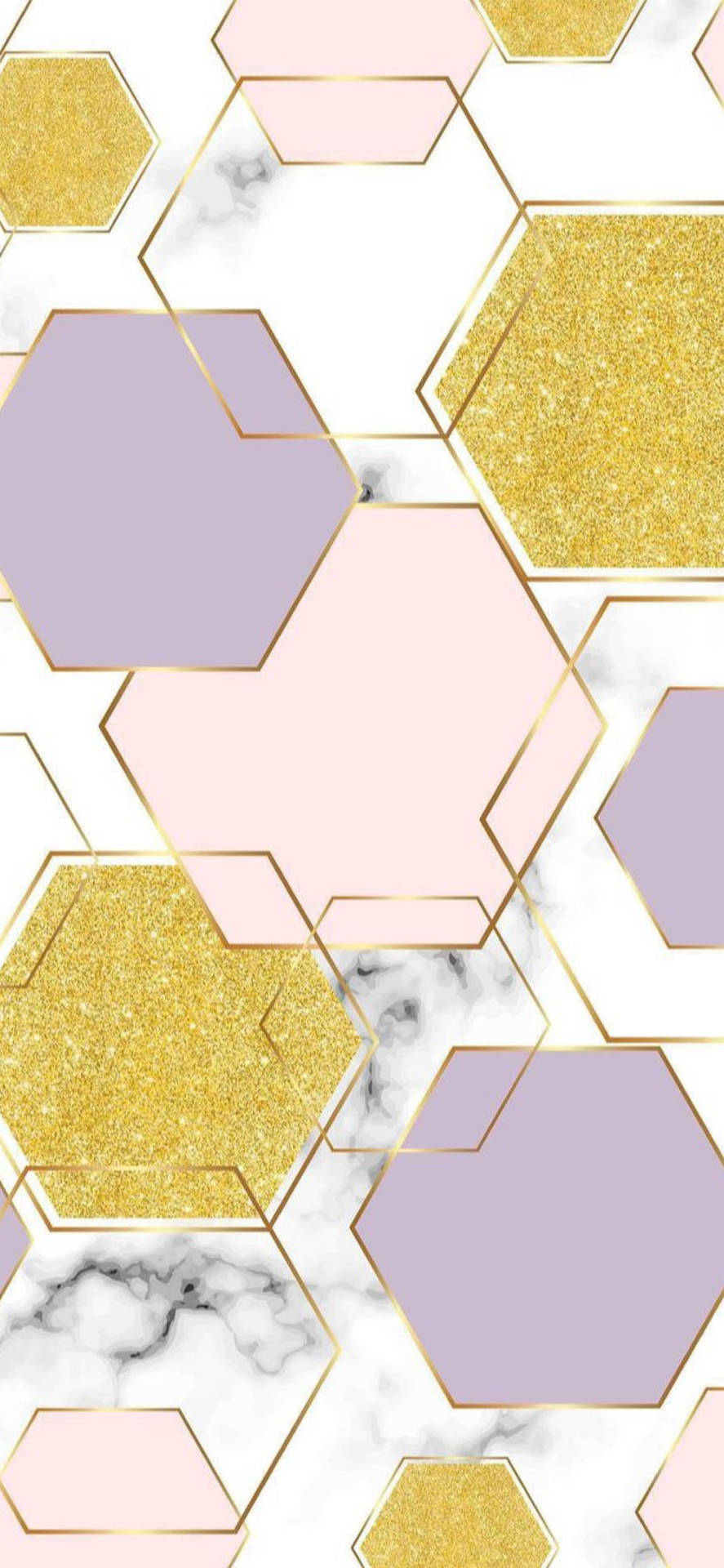 Marble Pink Hexagon Patterns Background