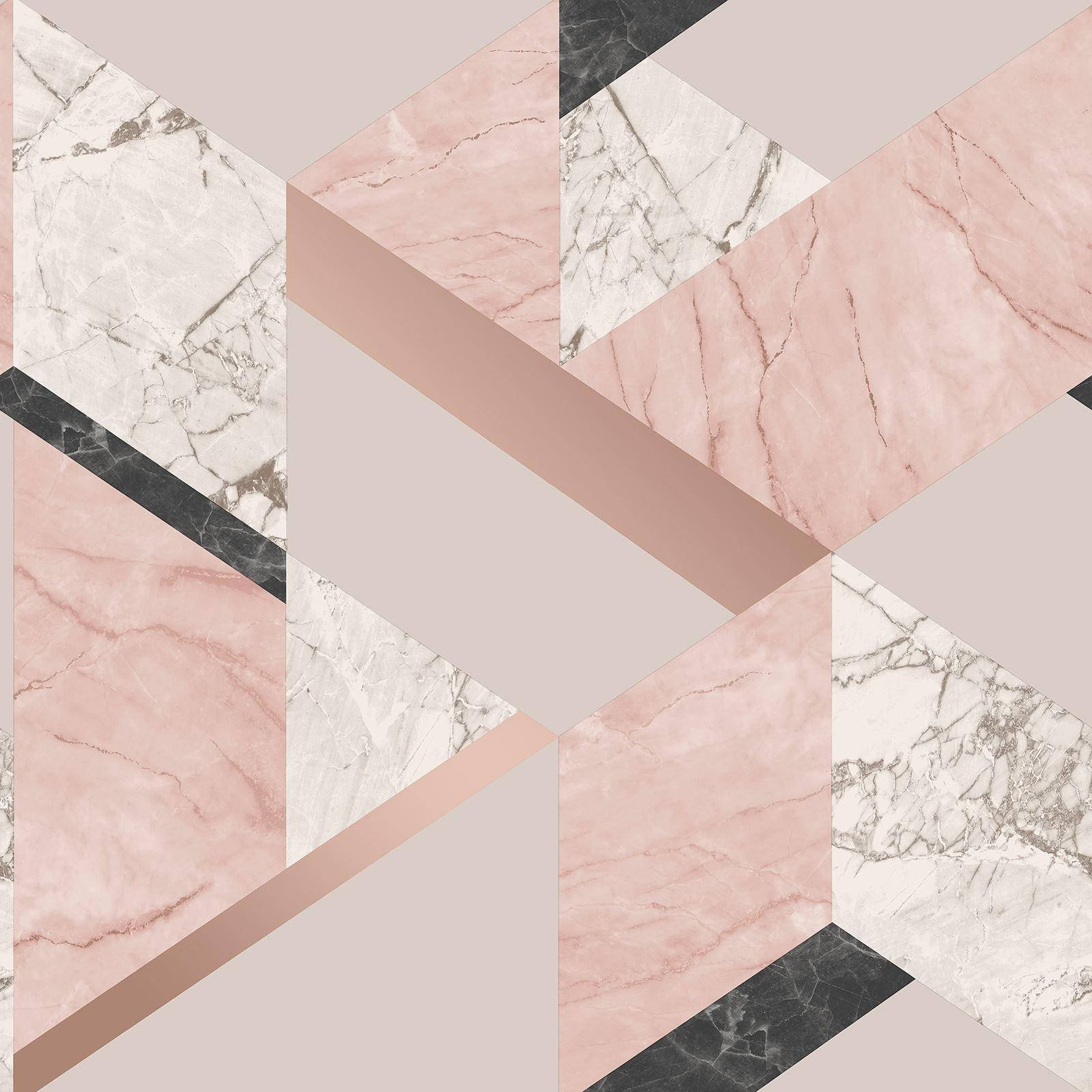 Marble Pink White And Black Geometric Shapes Background