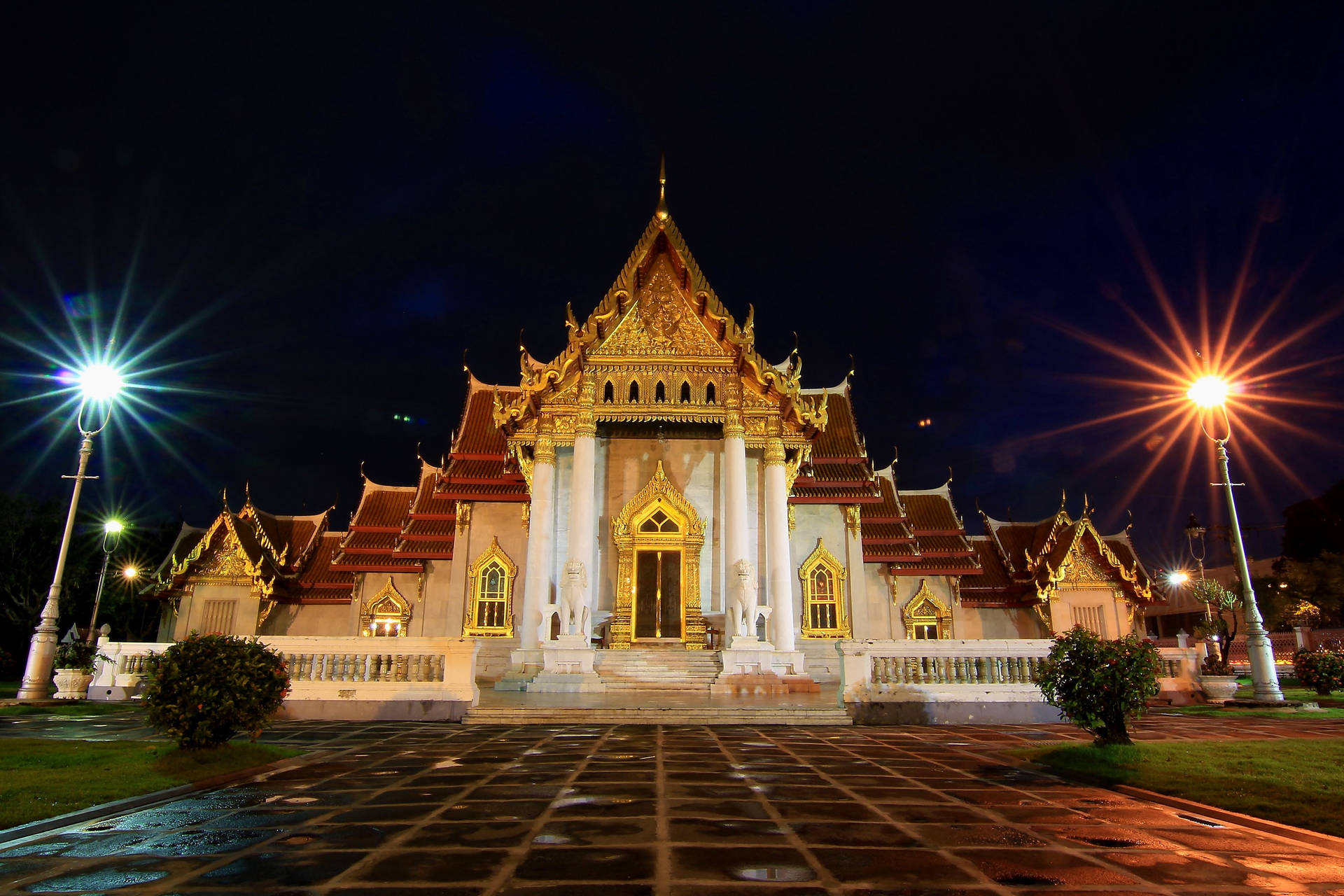 Marble Temple Of Thailand Background