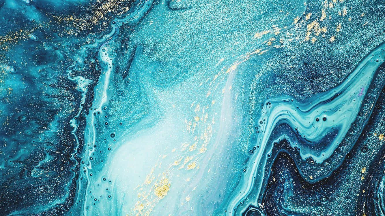 Marble Texture In Teal Aesthetic Laptop