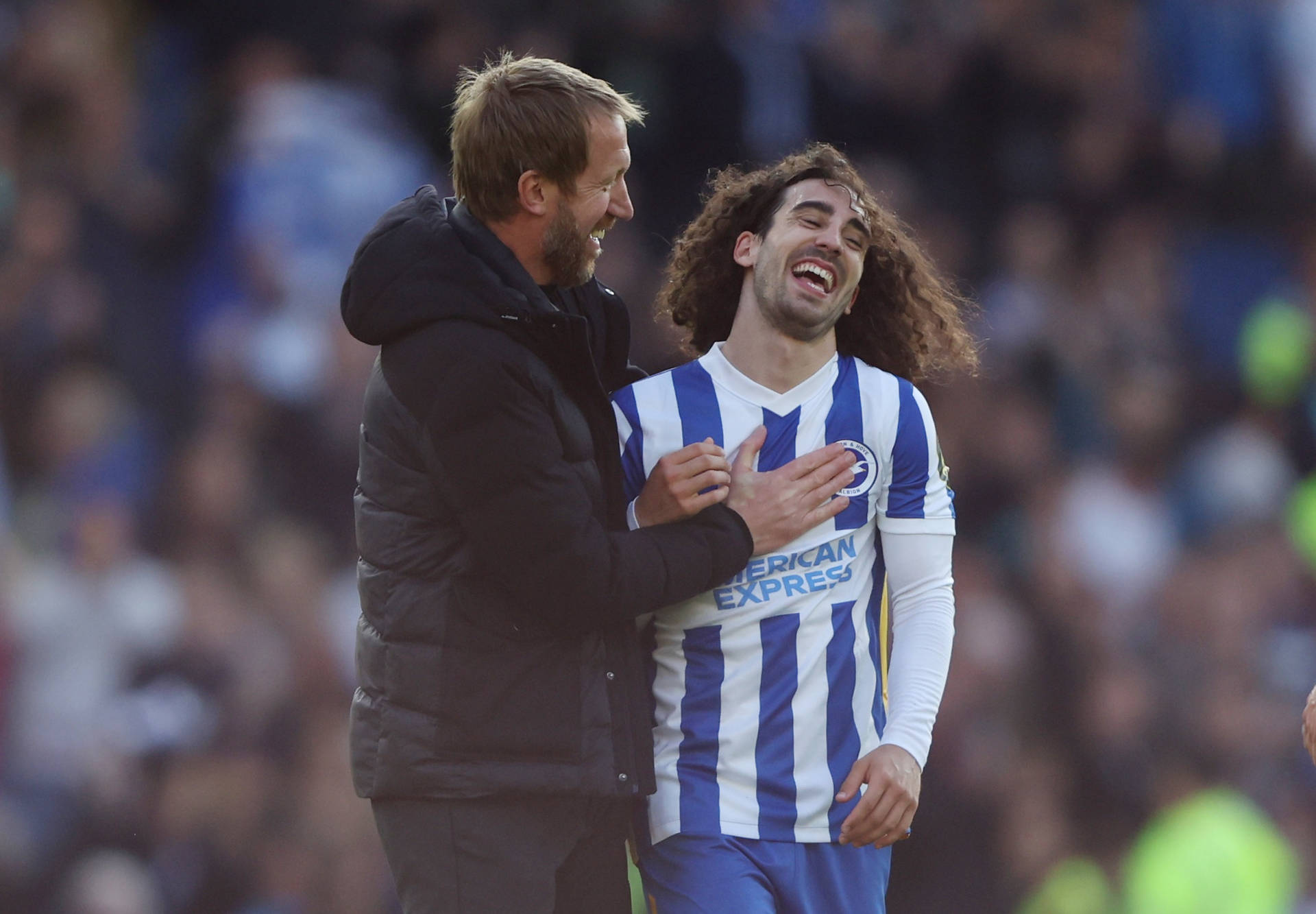 Marc Cucurella Laughing Coach Background