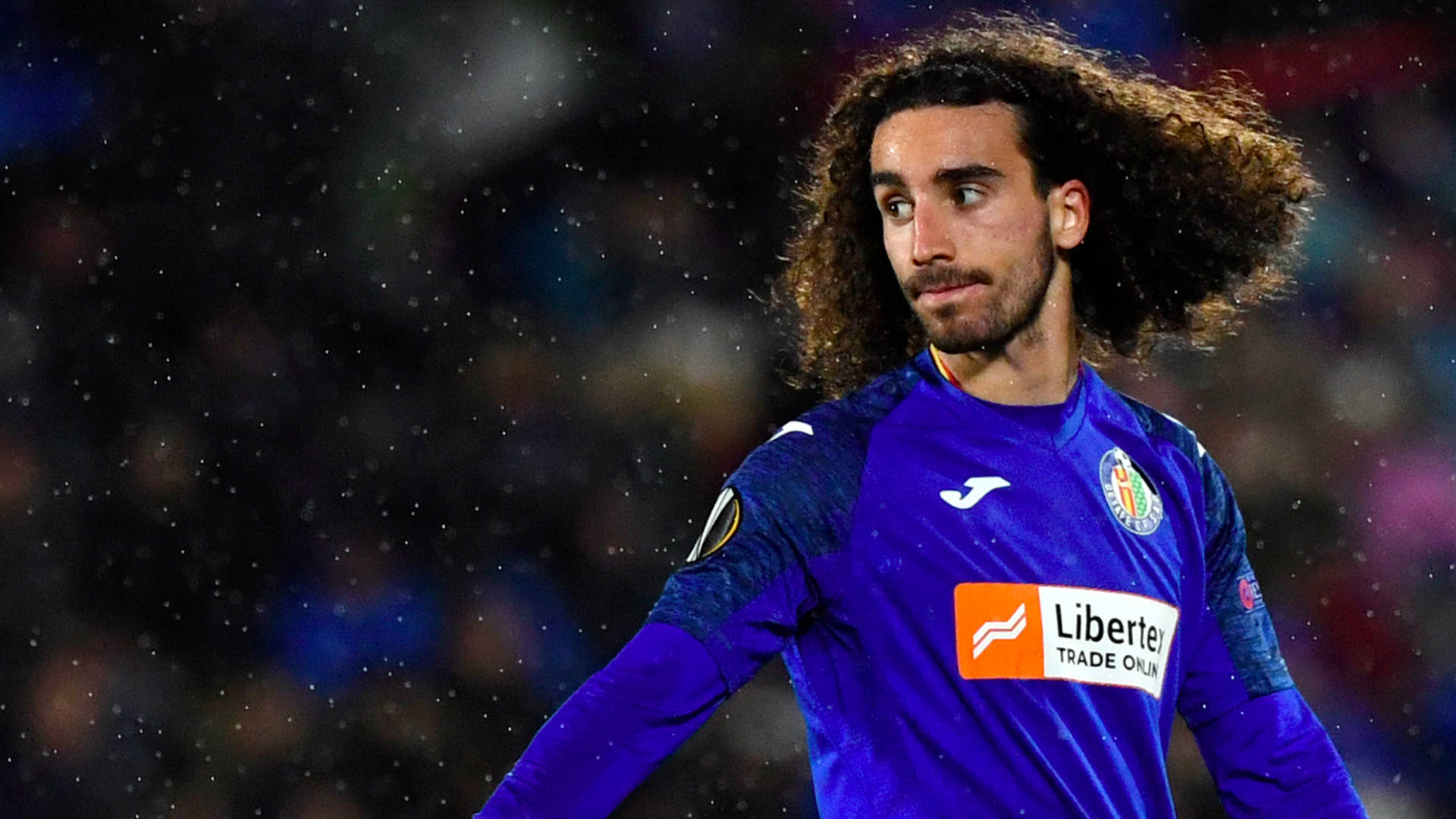 Marc Cucurella Showing Off His Royal Blue Hair On The Field