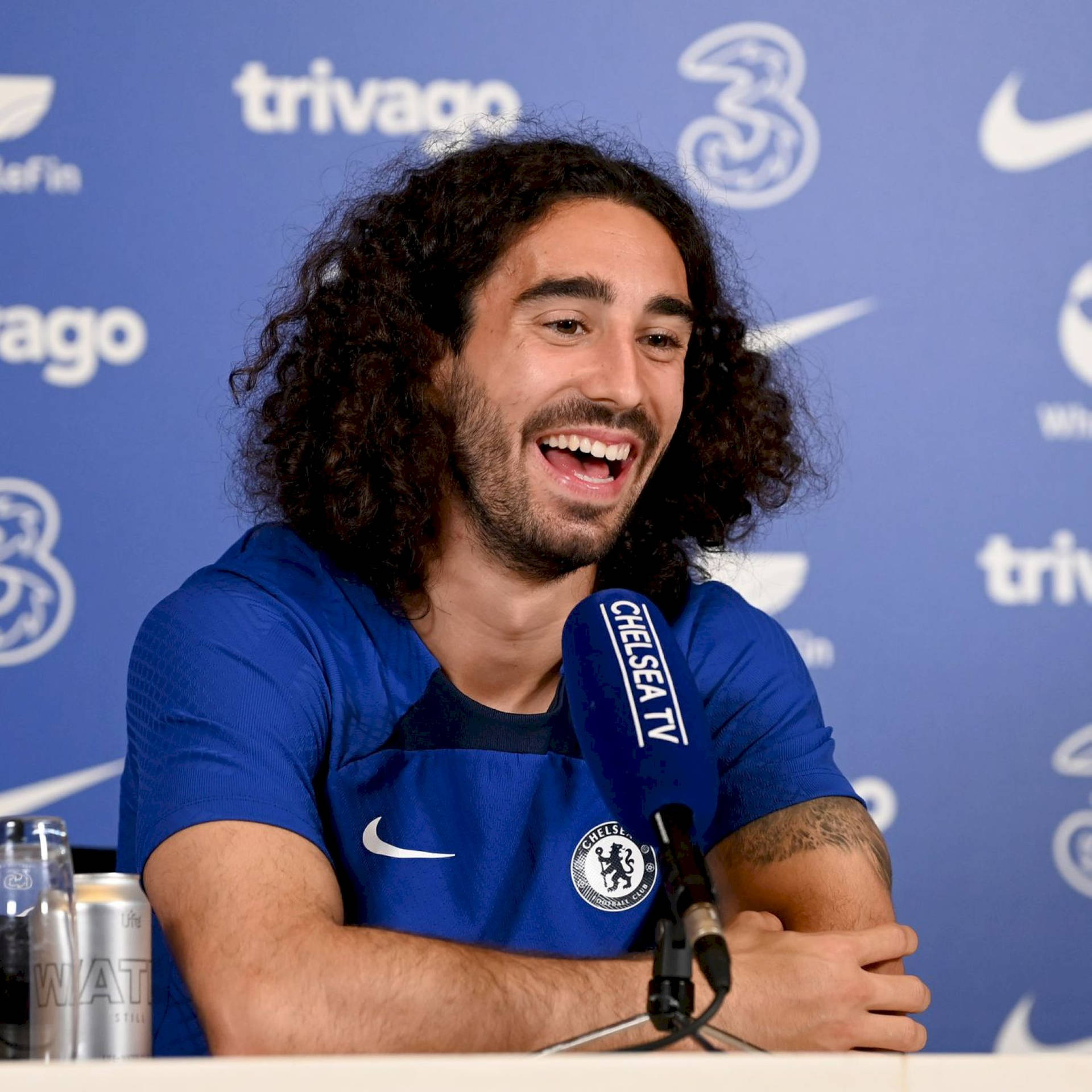 Marc Cucurella Smiling Interview Background